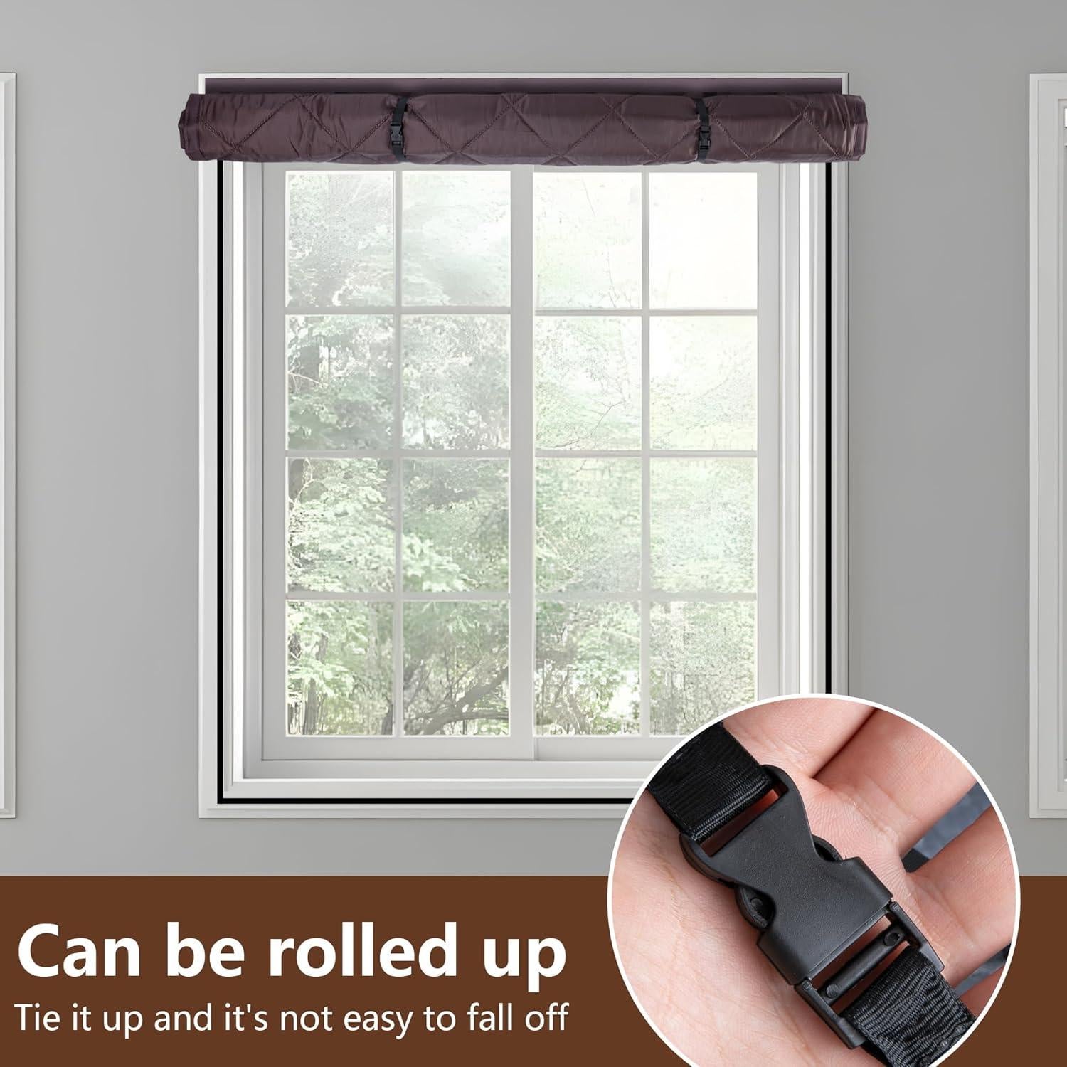 Cubreventana Aislante Térmico Nkiy Quen 160x99 cm Rojo Marrón