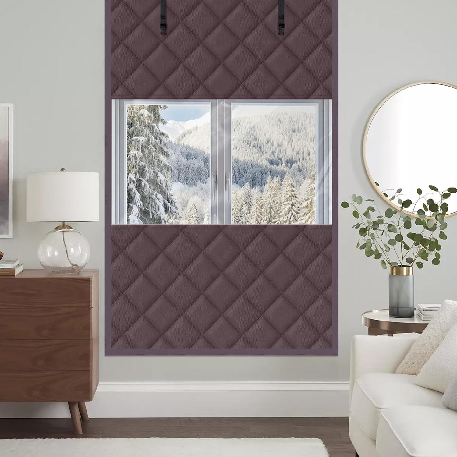 Cubreventana Aislante Térmico Nkiy Quen 160x99 cm Rojo Marrón