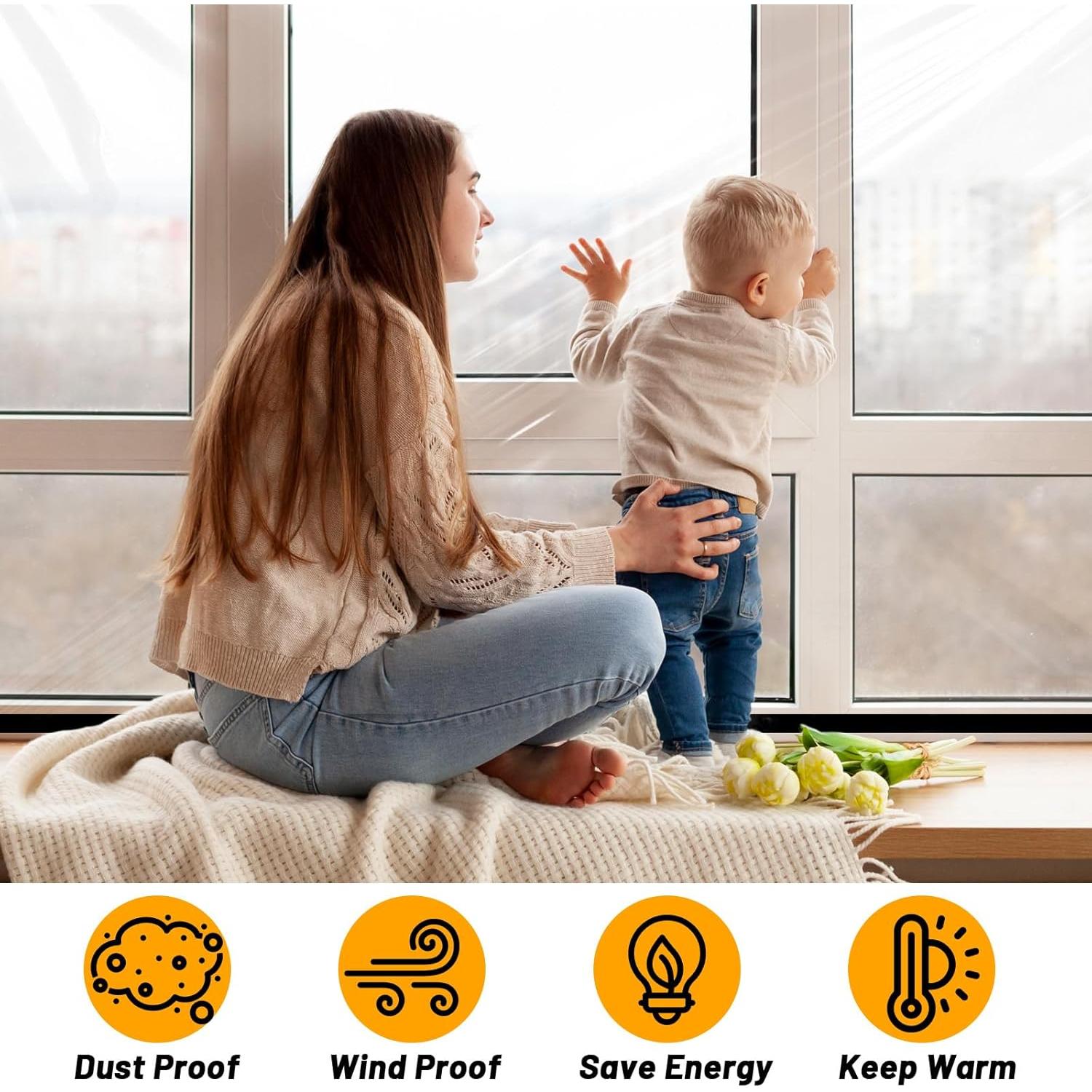 Kit de Aislamiento de Ventanas EcoBrisa 63x63 cm Reutilizable