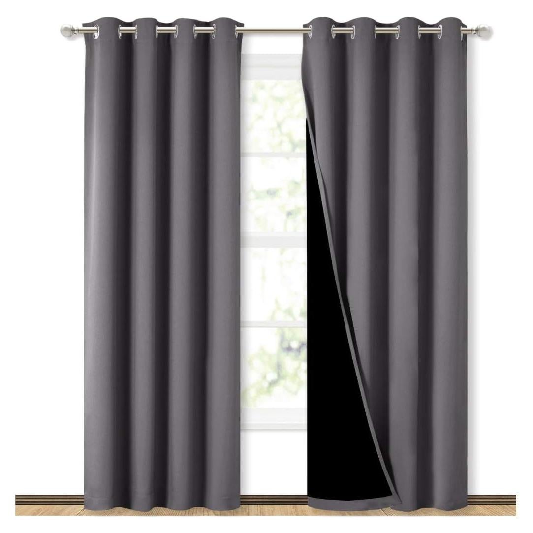 Cortinas Blackout Aislantes NICETOWN 52x84 Gris - Par de 2
