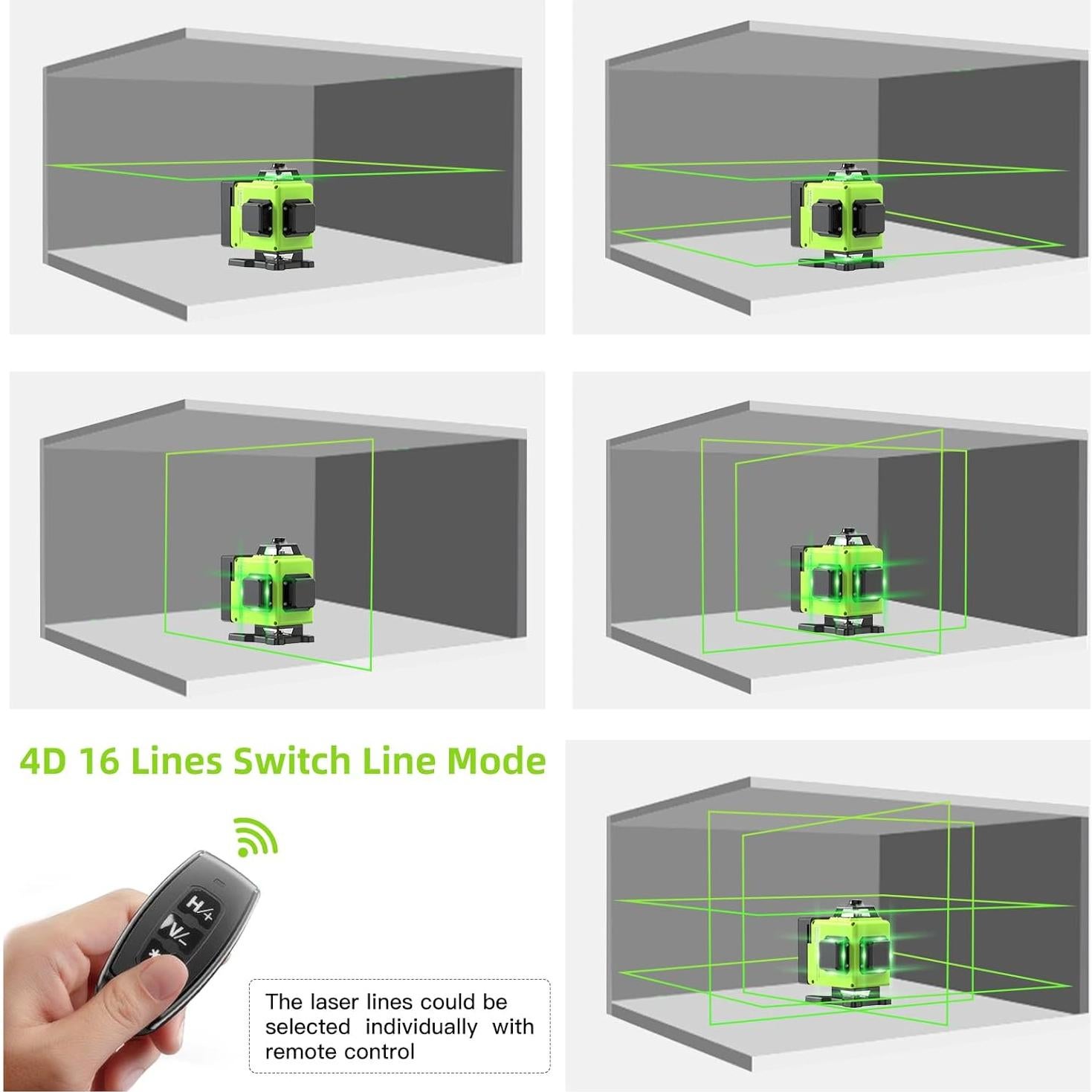 Nivel Láser 4D Catlyn 16 Líneas Verde Autonivelante