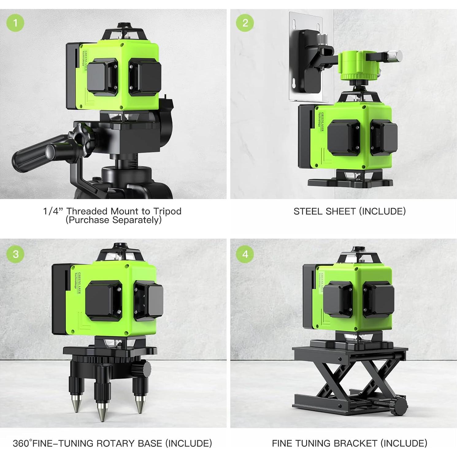 Nivel Láser 4D Catlyn 16 Líneas Verde Autonivelante