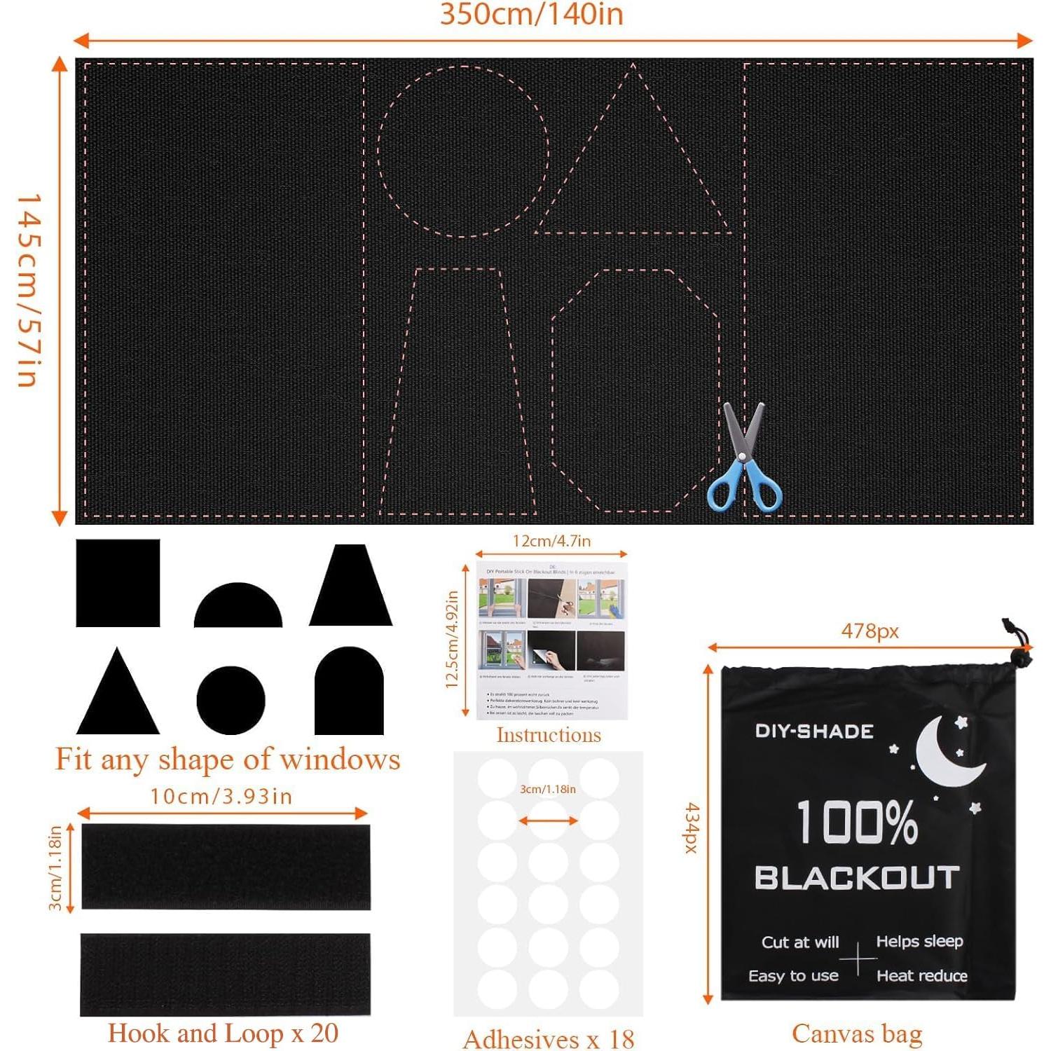 Cortinas Opacas Bszatan 350x145 cm Sin Taladro 420D