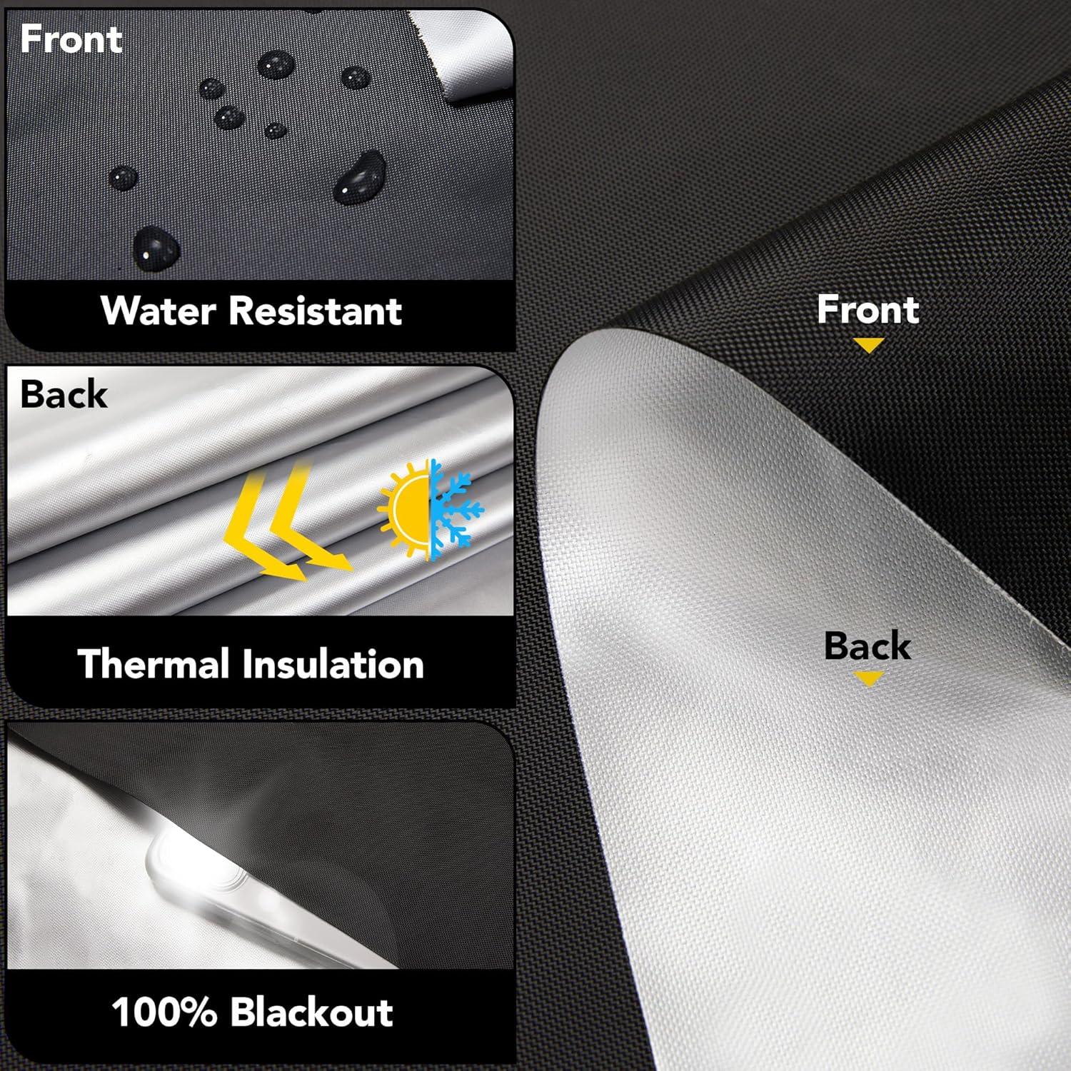 Cortina Opaca Deconovo 300x145 cm Negra para Ventanas