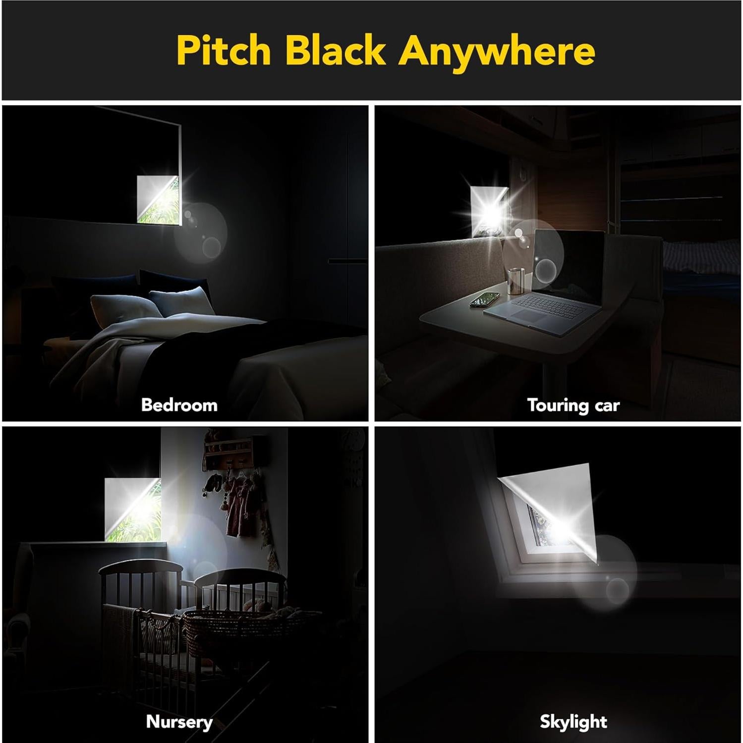 Cortina Opaca Deconovo 300x145 cm Negra para Ventanas