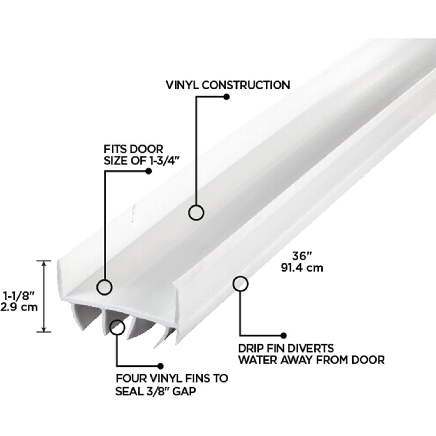 Sello de Puerta M-D Building 91.44 cm Vinilo Blanco
