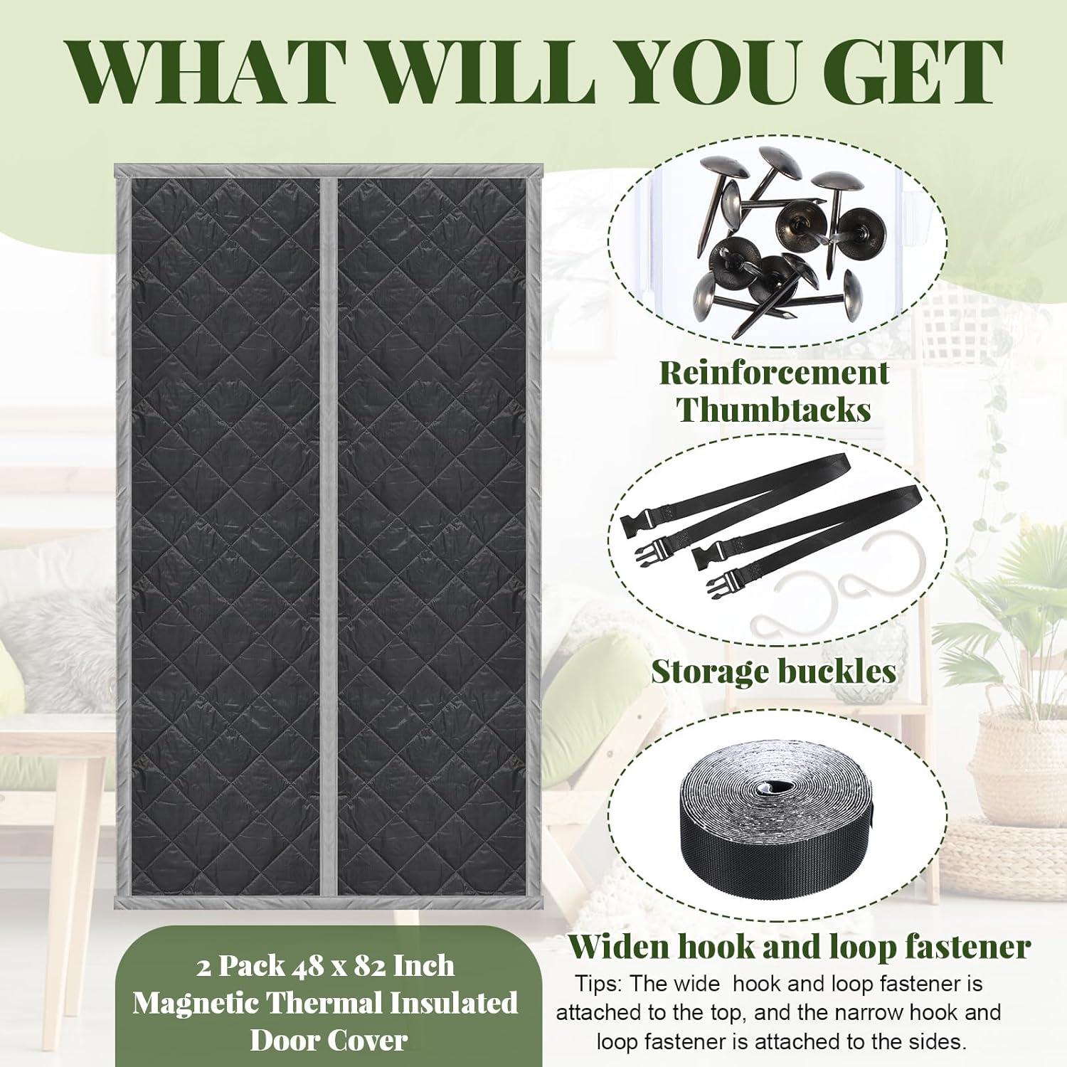 Cortina de Puerta Térmica Aislante Magnética Newwiee 112x203cm Gris