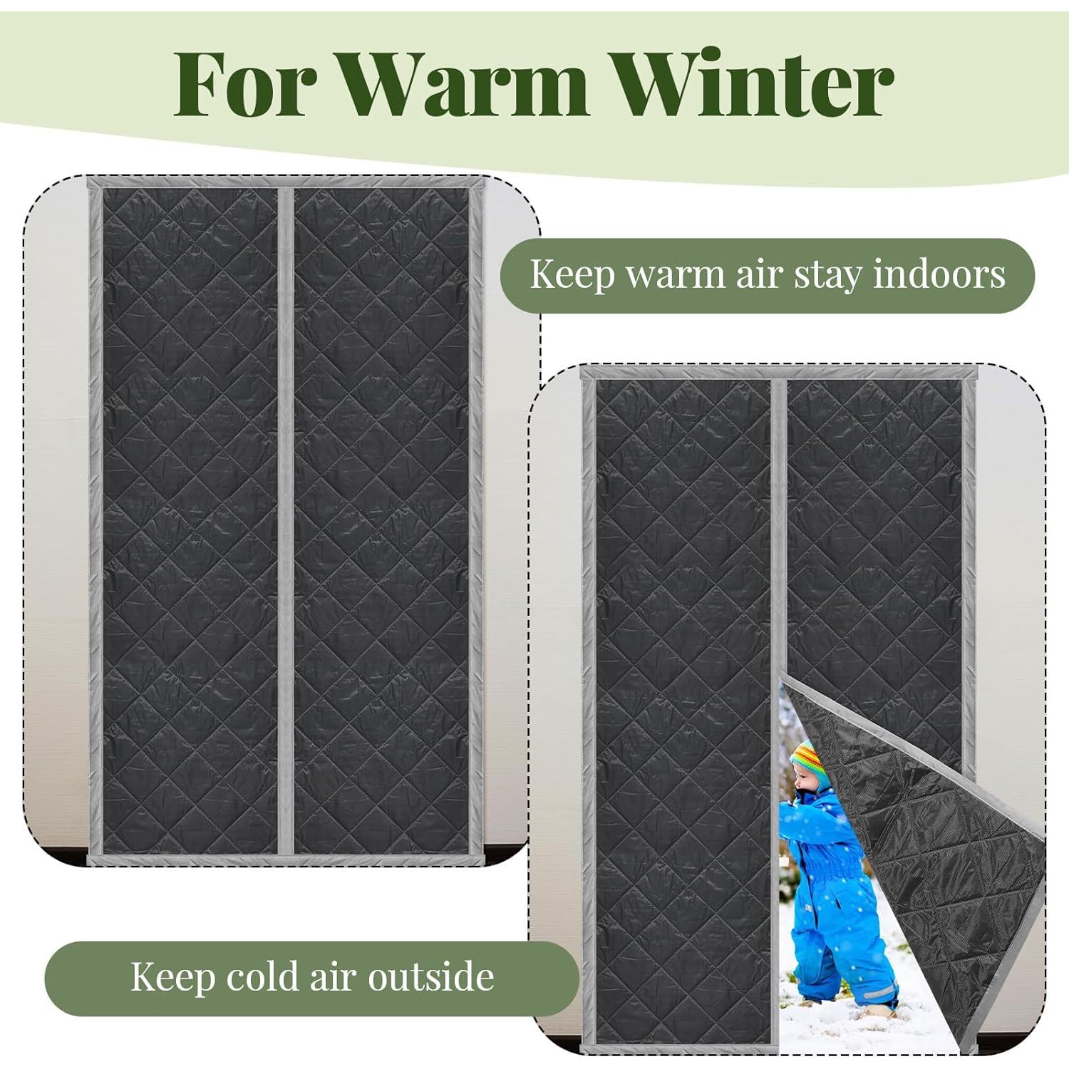 Cortina de Puerta Térmica Aislante Magnética Newwiee 112x203cm Gris