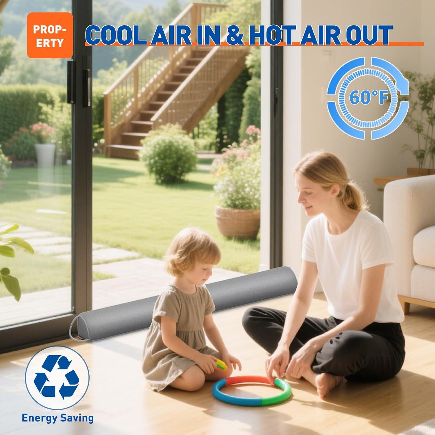 Detenedor de Corrientes de Aire MAGZO 91.44 cm Gris 2 Piezas