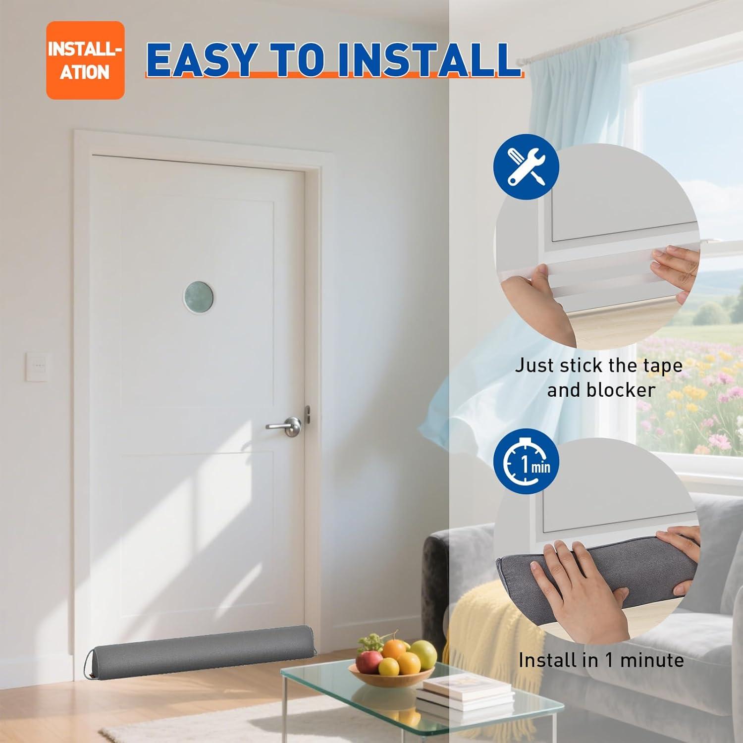 Detenedor de Corrientes de Aire MAGZO 91.44 cm Gris 2 Piezas