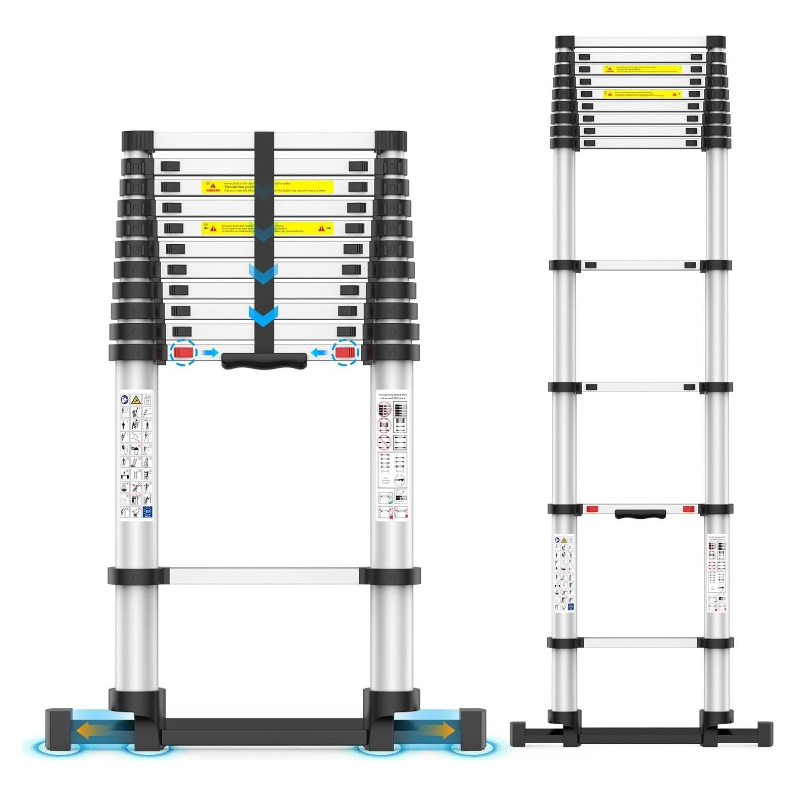 Escalera Telescópica UC UP CLIMBER 4.72m con Estabilizadores