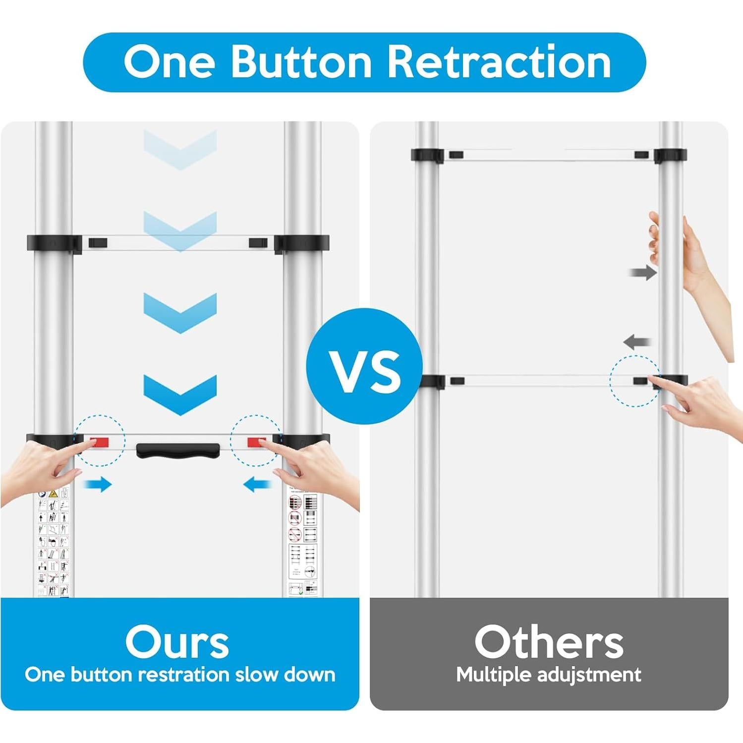 Escalera Telescópica UC UP CLIMBER 4.72m con Estabilizadores