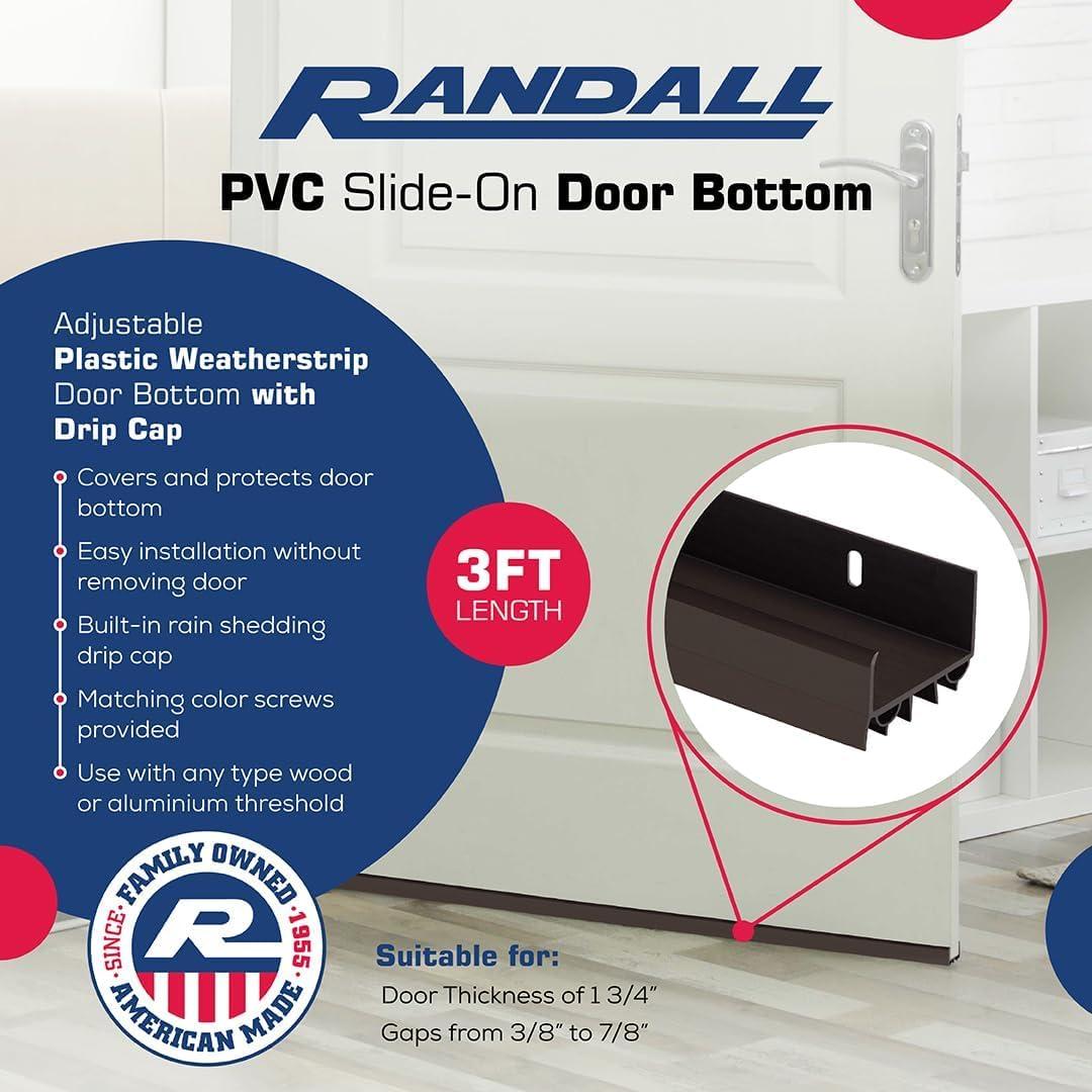 Burlete Inferior de Puerta Randall 36" PVC Marrón Ajustable
