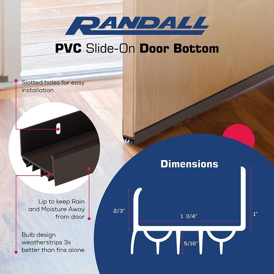 Burlete Inferior de Puerta Randall 36" PVC Marrón Ajustable