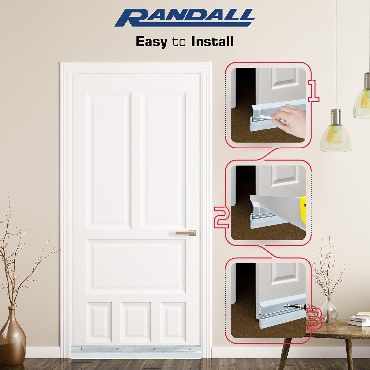 Umbral de puerta triple sello Randall V-62T 1.22m plateado