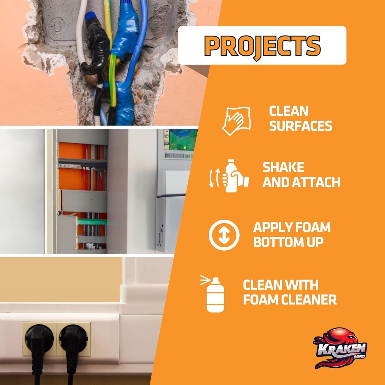 Espuma Bloqueante de Fuego Kraken Bond Extreme 24 oz - Paquete de 12