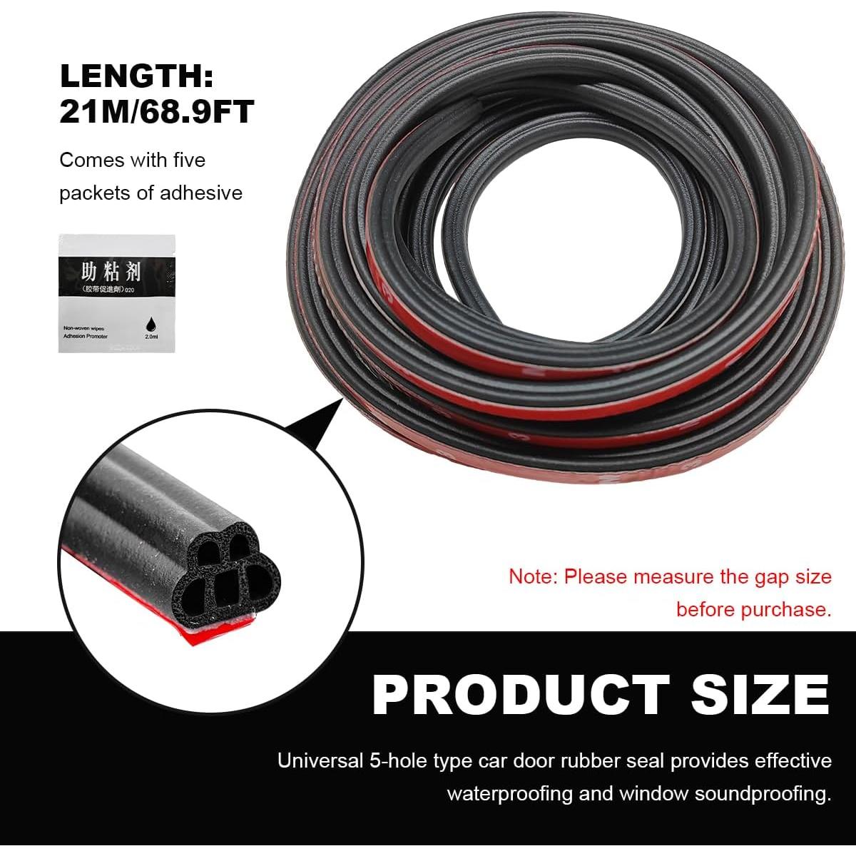 Tira de Sello de Goma DXNQ 21m Doble Capa 5-Hoyos Autoadhesiva