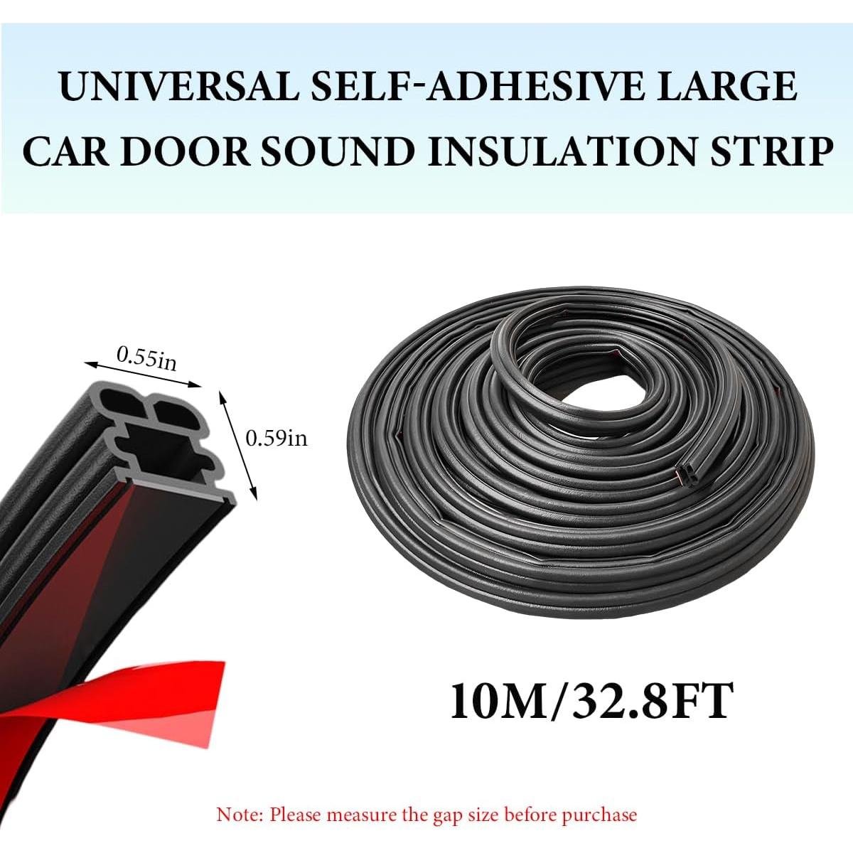 Tira de Sello de Puerta de Coche FSTURIOS 10m Goma Insonorizante