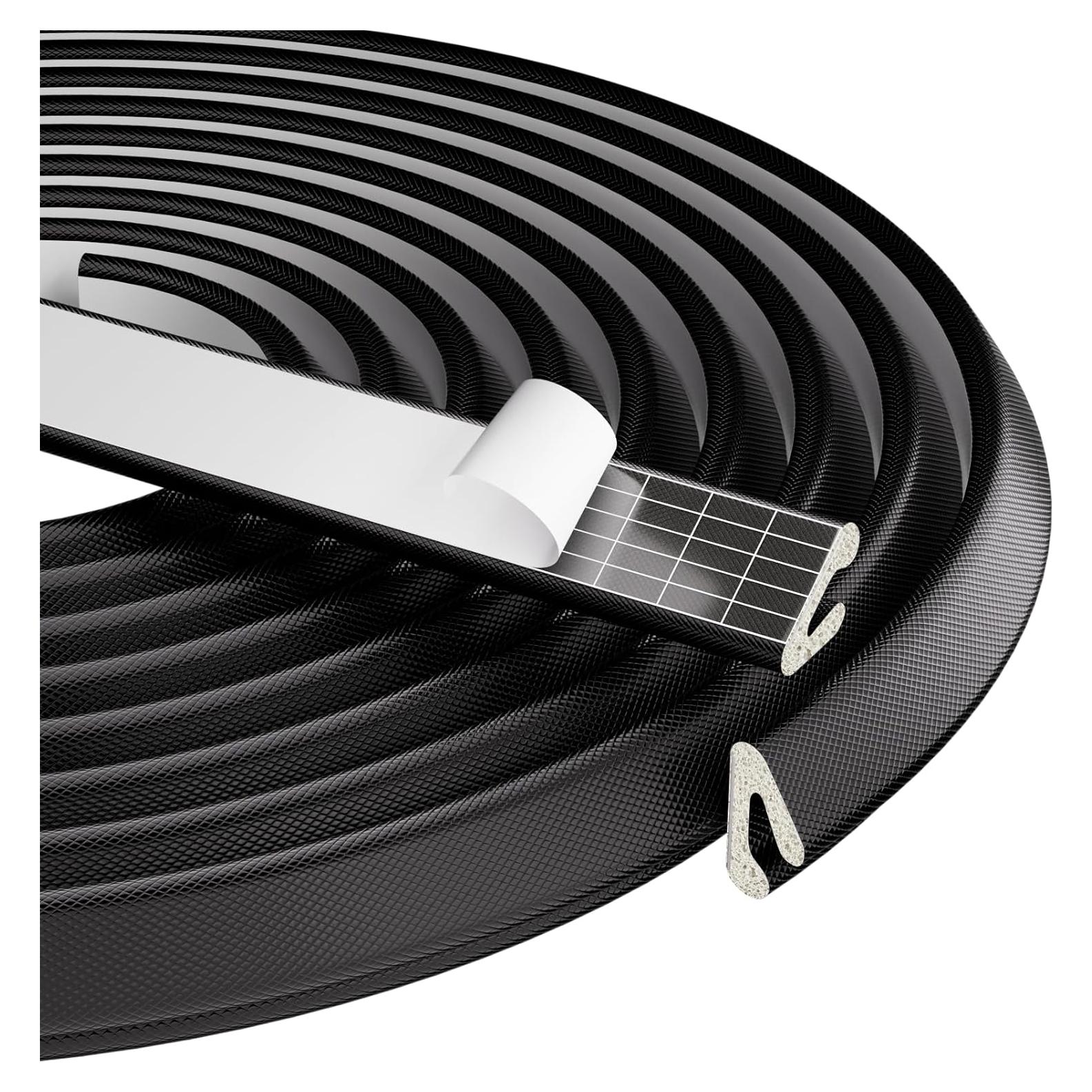 Tira de Sellado para Puerta Conwang 6m Espuma PU Negra