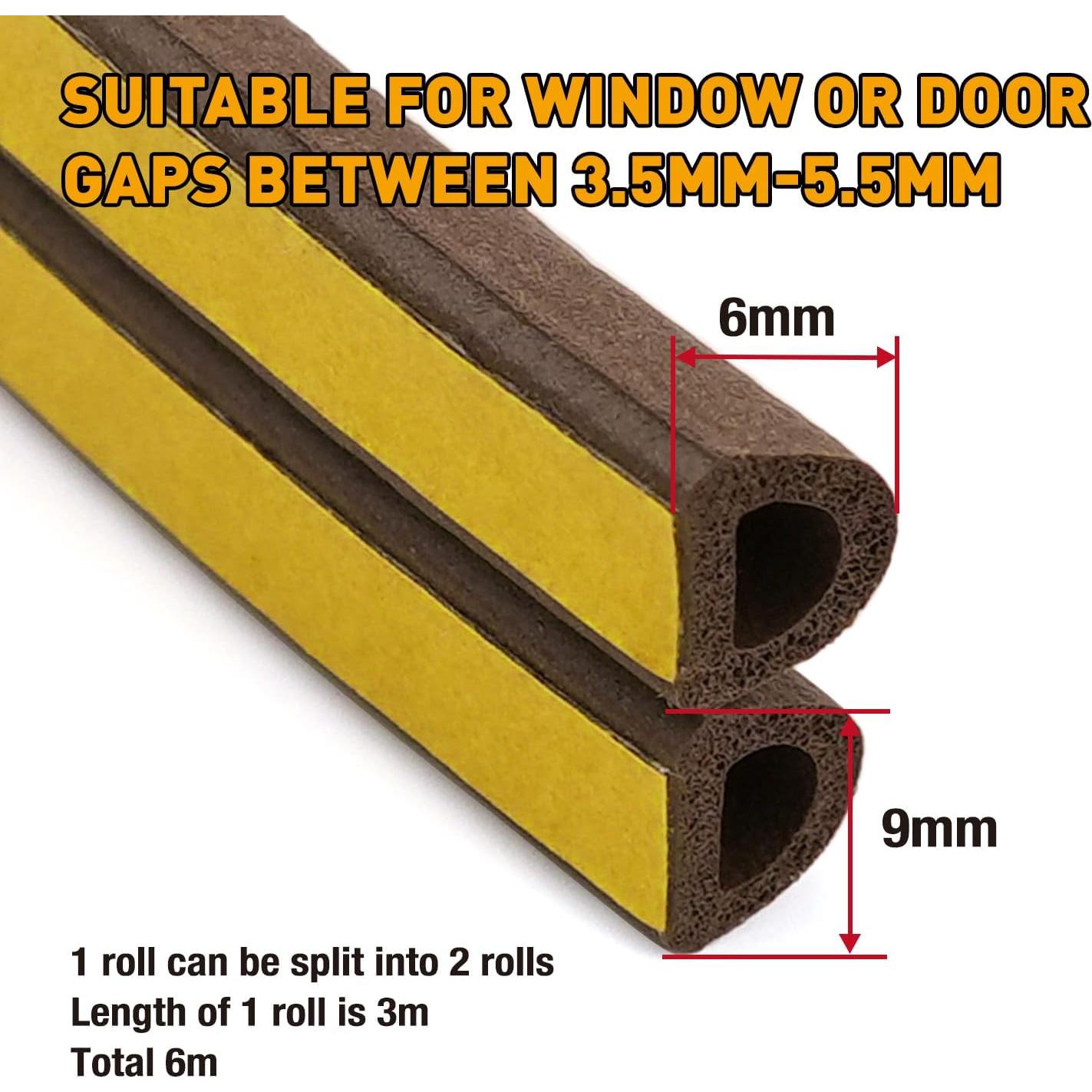 Tira de Sellado de Puerta BIGTEETH 6M Goma EPDM Marrón