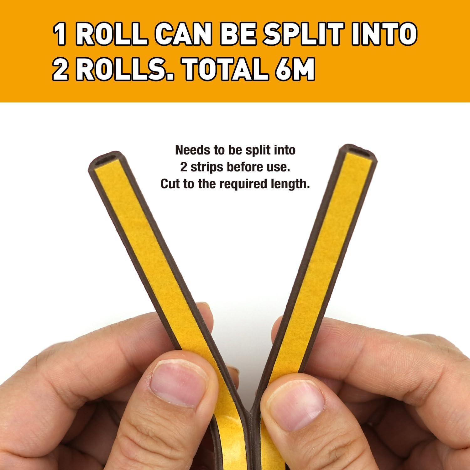 Tira de Sellado de Puerta BIGTEETH 6M Goma EPDM Marrón