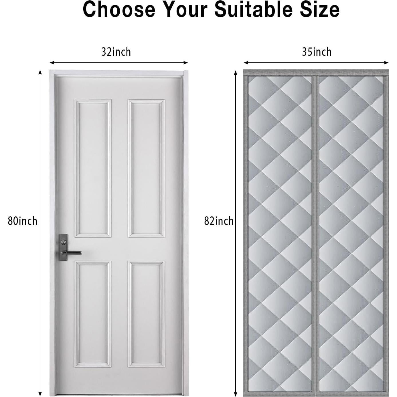 Cortina de Puerta Aislada Magnética HOXHA 81.3 x 203.2 cm Gris