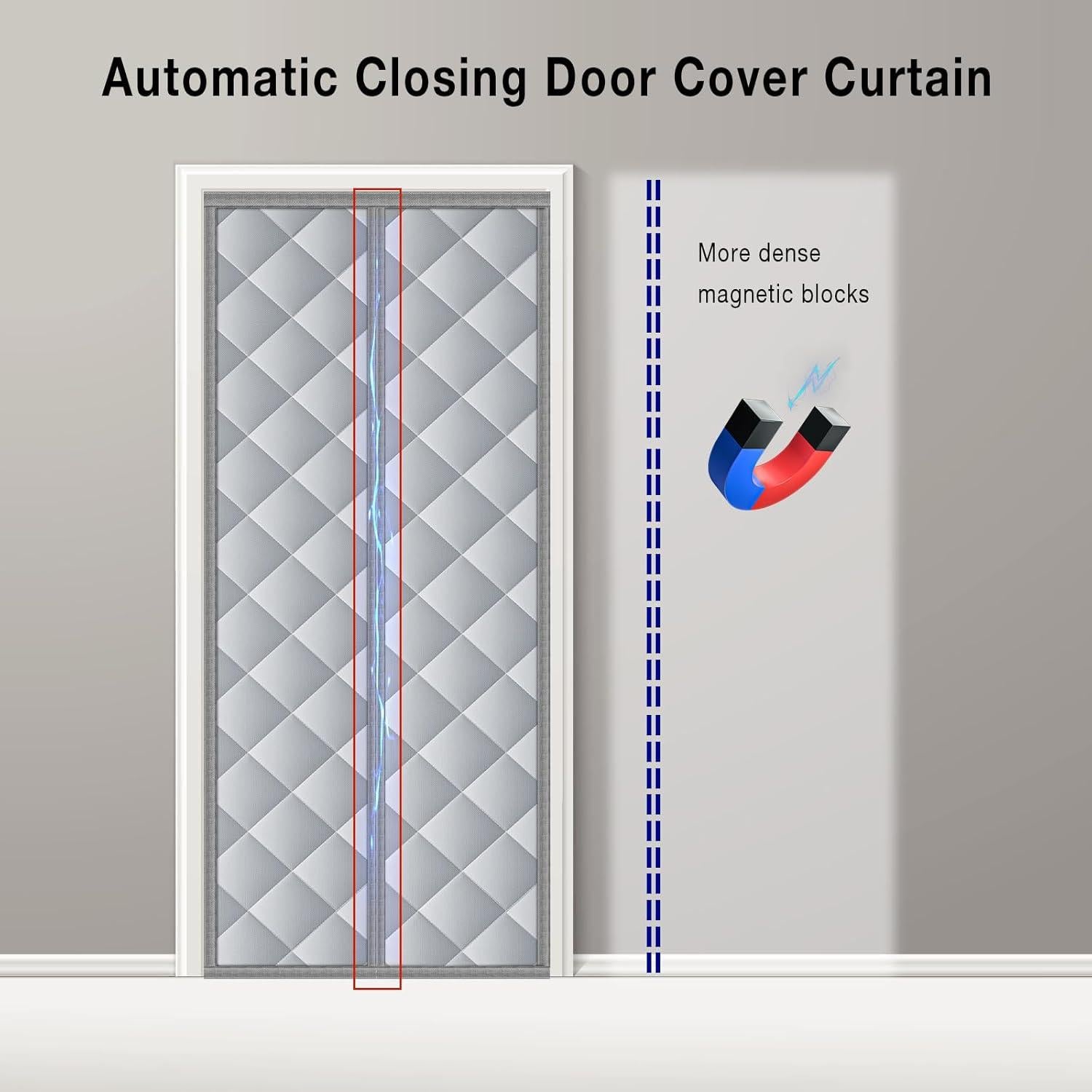 Cortina de Puerta Aislada Magnética HOXHA 81.3 x 203.2 cm Gris