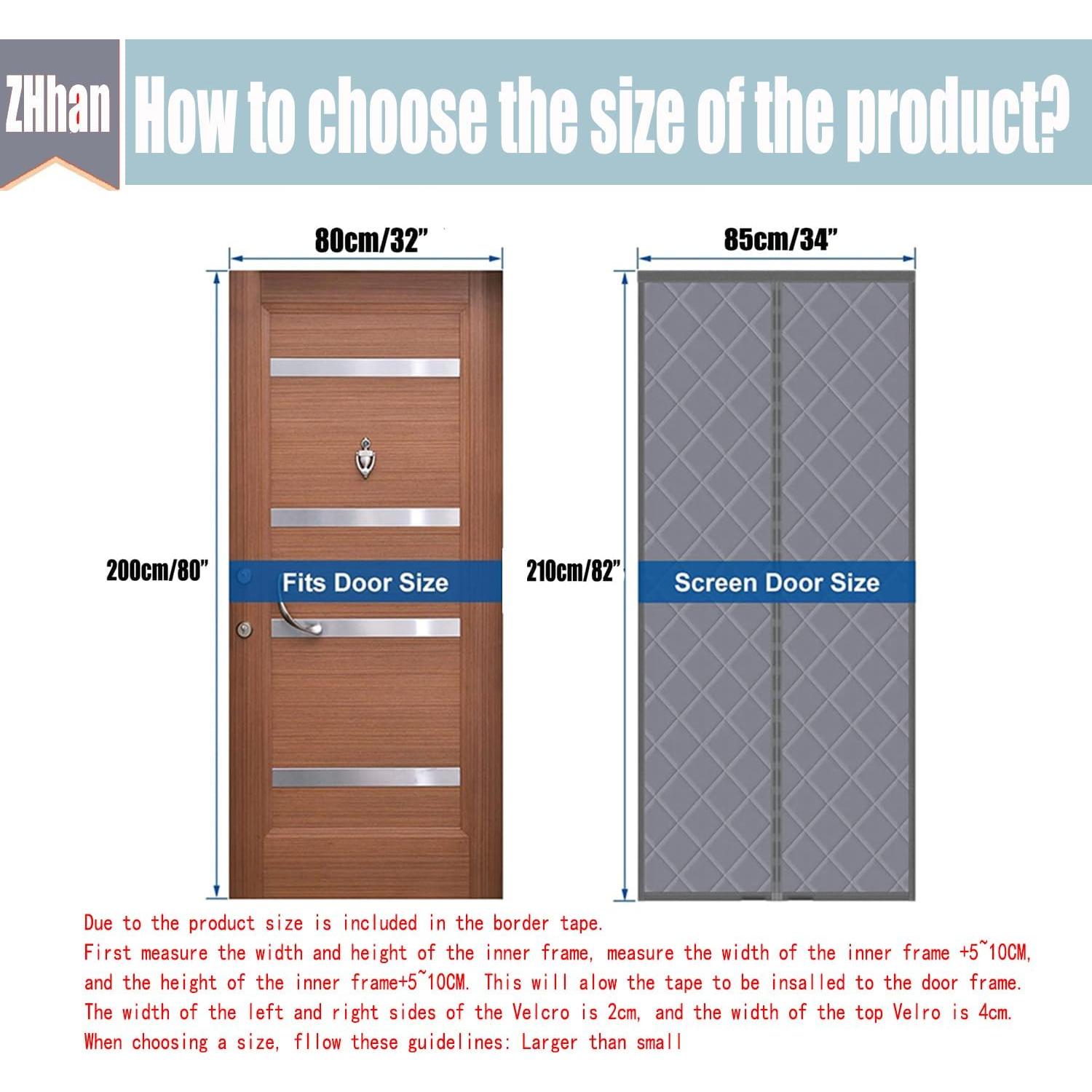 Cortina de Puerta Magnética ZHhan 91x213 cm Aislante Impermeable