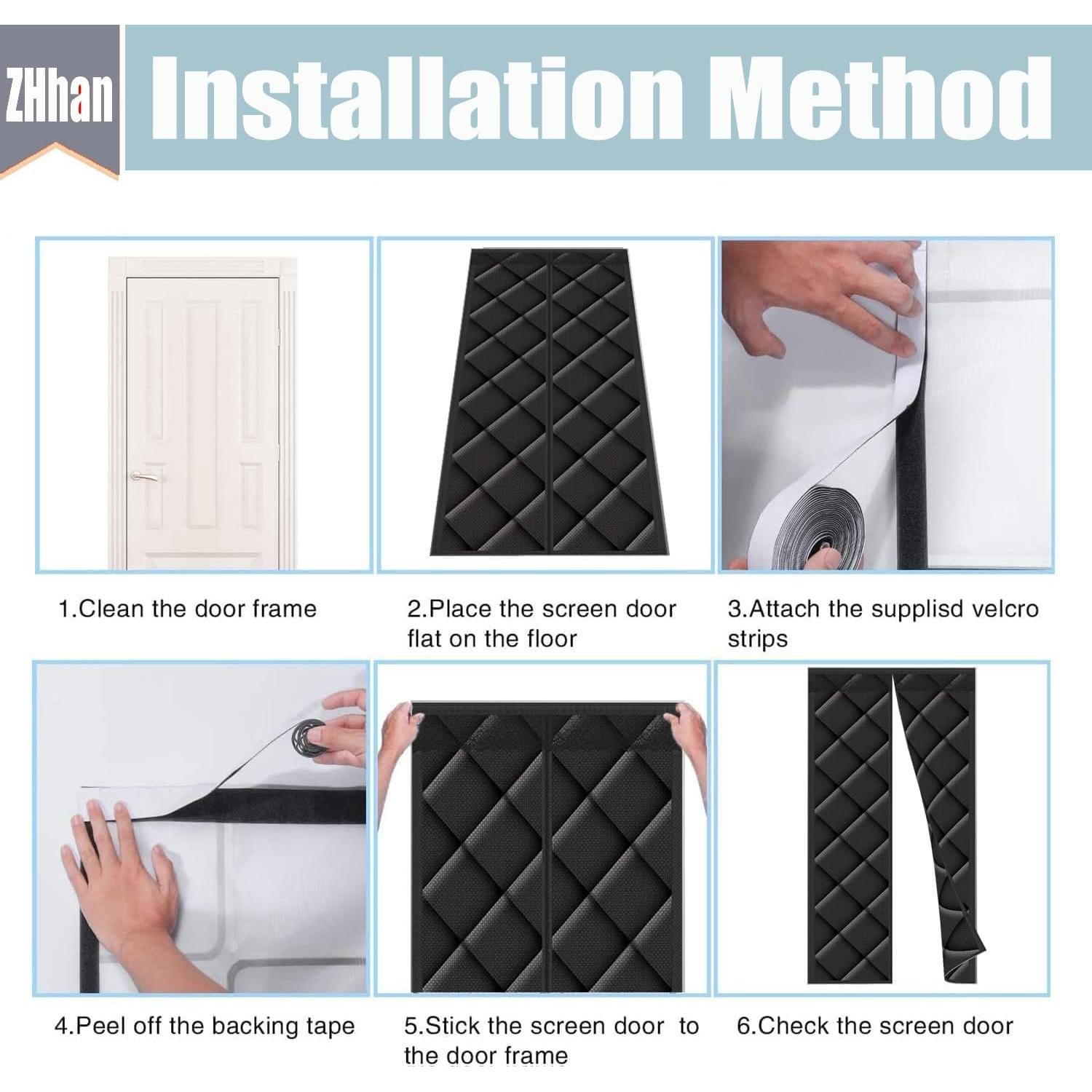 Cortina de Puerta Magnética ZHhan 91x213 cm Aislante Impermeable