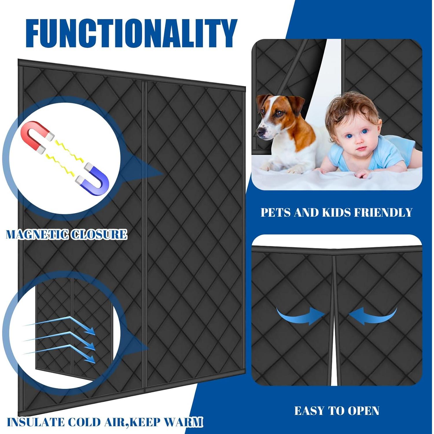 Cortina Térmica Aislante Magnética Peryiter 188x208cm Negra