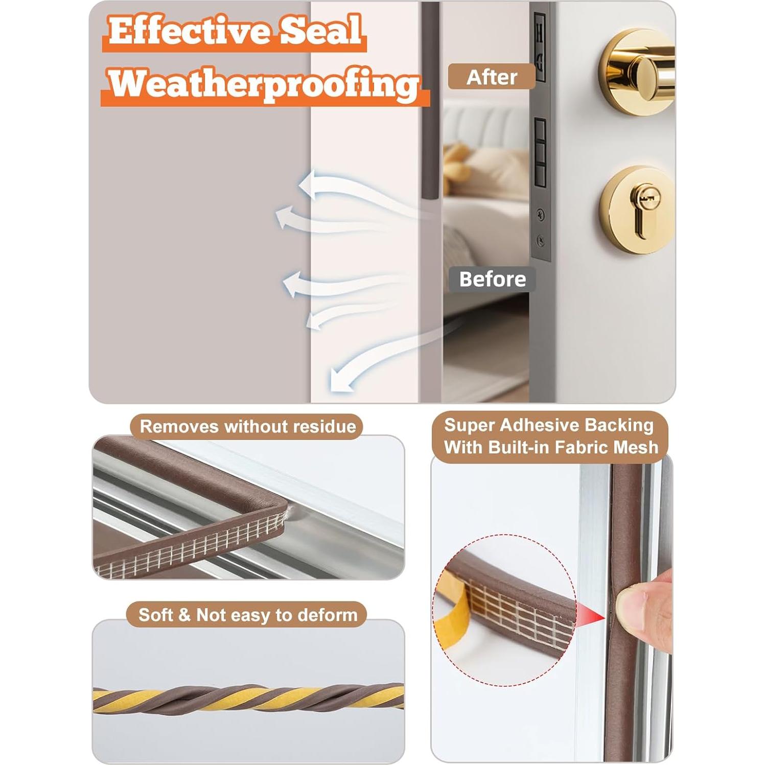 Tira de Sellado Aislante Autoadhesiva CHENYA 10m Marrón 6.1mm