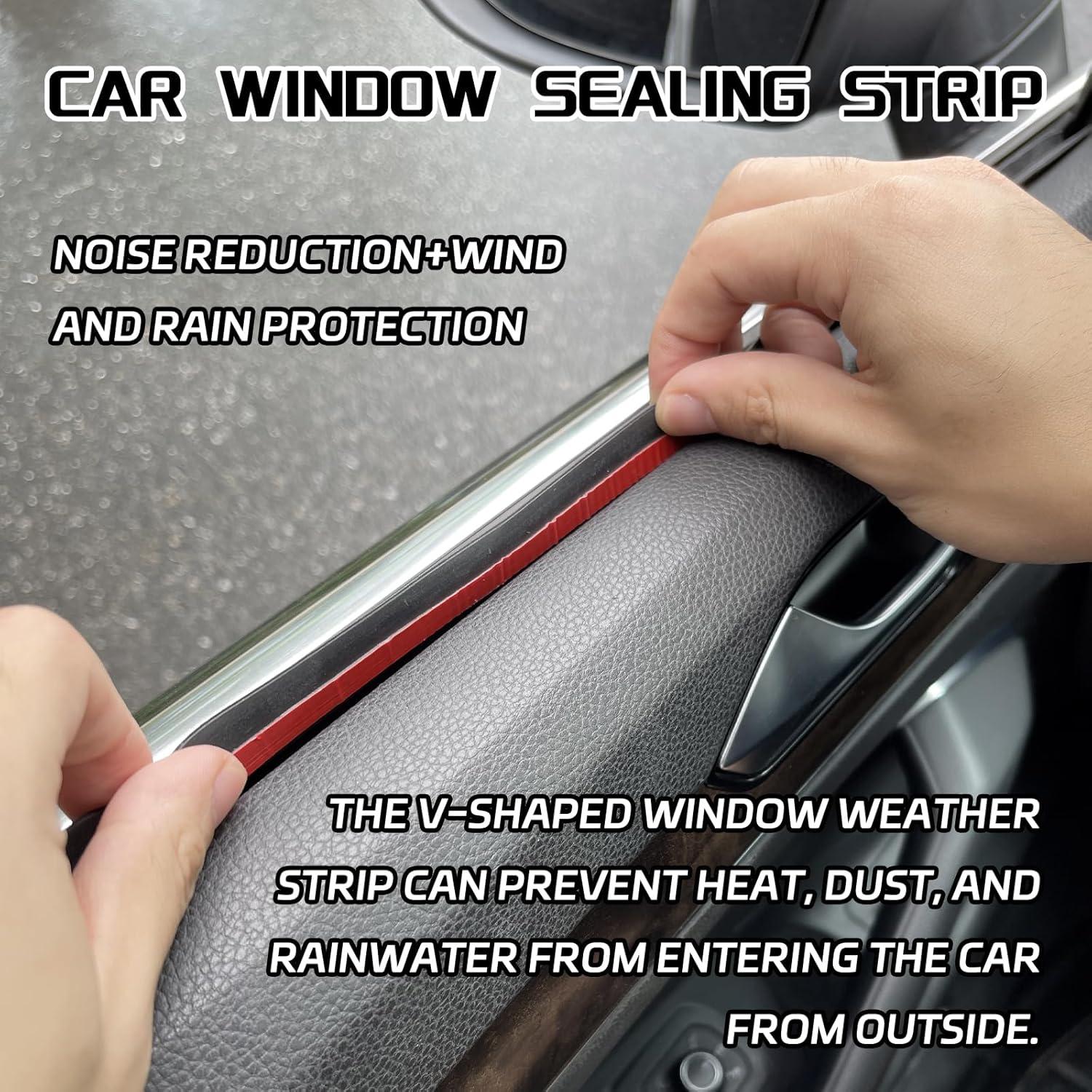 Sello de Ventana de Coche QKYS 4.0m Goma Negro a Prueba de Polvo