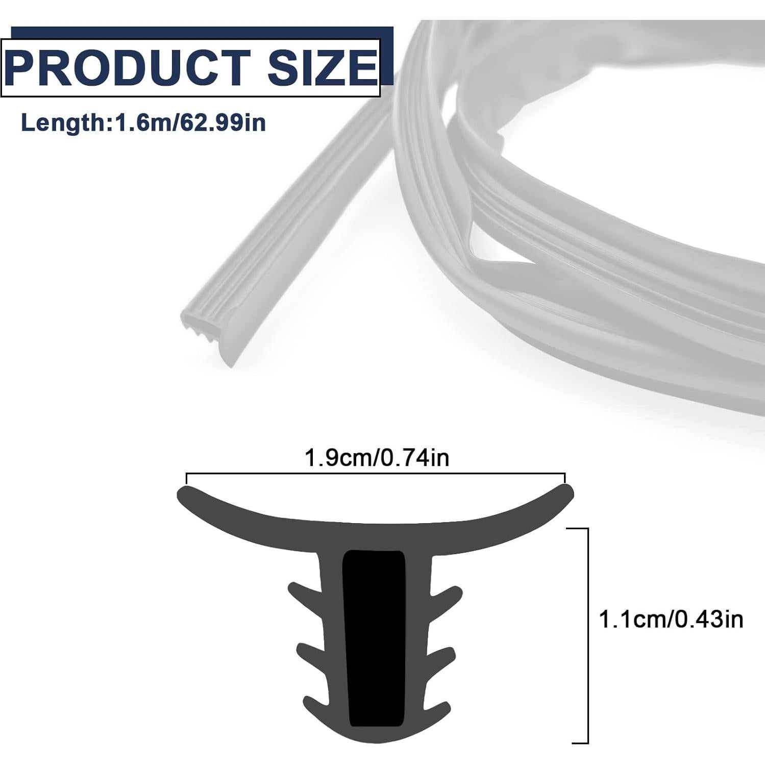 Tira de Sellado Universal KEVWR 1.6m Goma para Coche