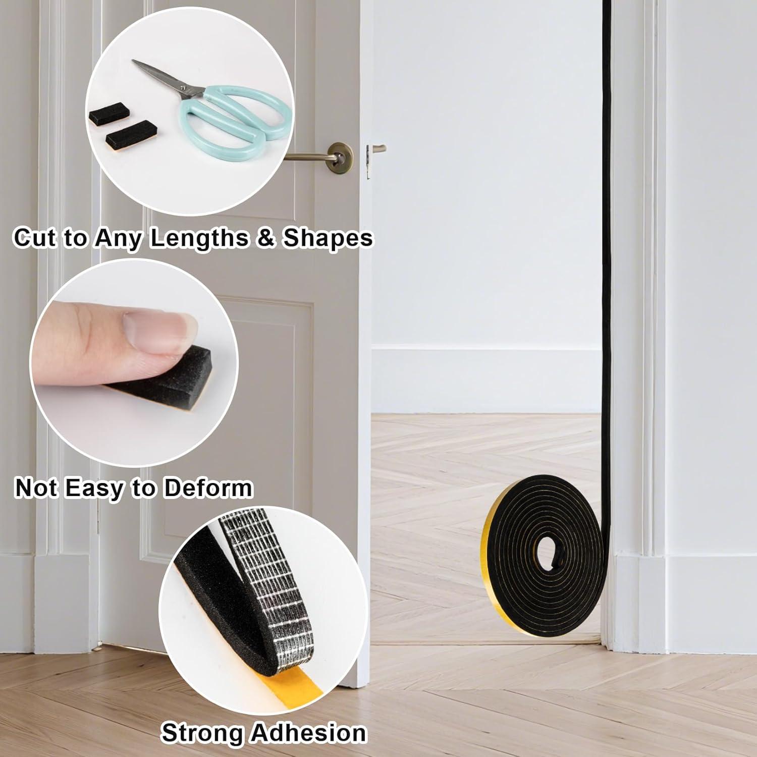 Tira de Sello para Puerta MAQIHAN 4.88m Espuma Aislante Negra