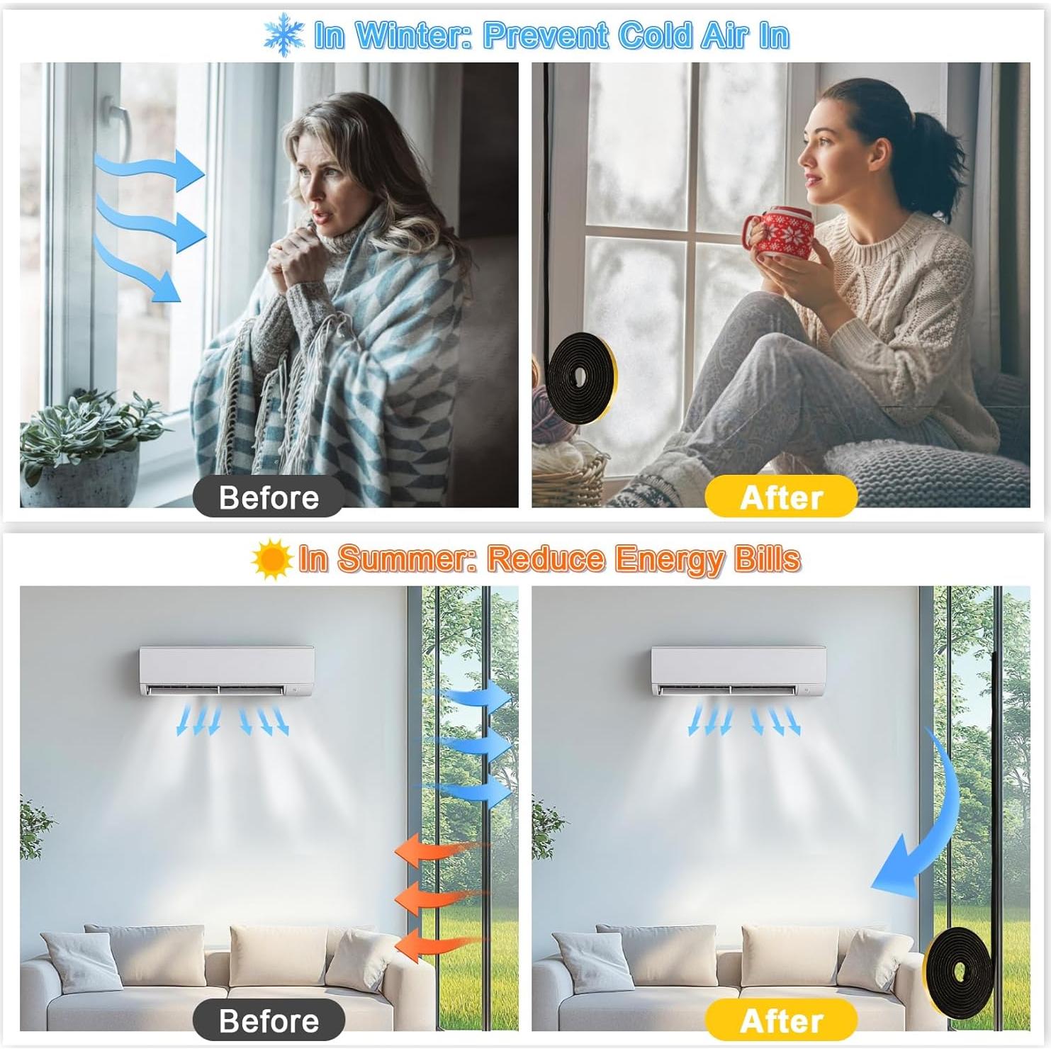 Tira de Sello para Puerta MAQIHAN 4.88m Espuma Aislante Negra