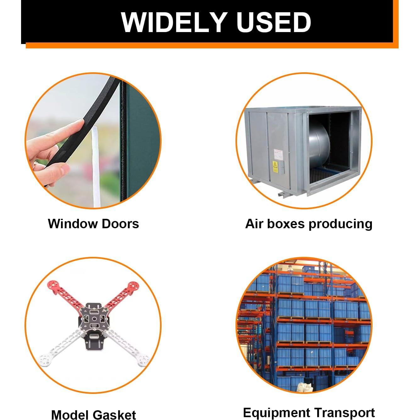 Cinta de Sellado de Espuma Sunroda 10M Aislante Acústico Negro