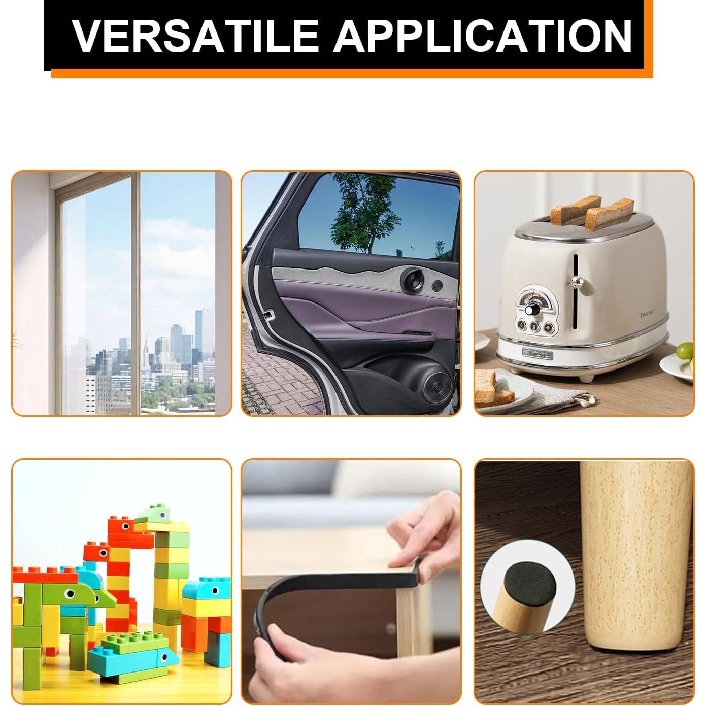 Cinta de Sellado de Espuma Sunroda 10M Aislante Acústico Negro