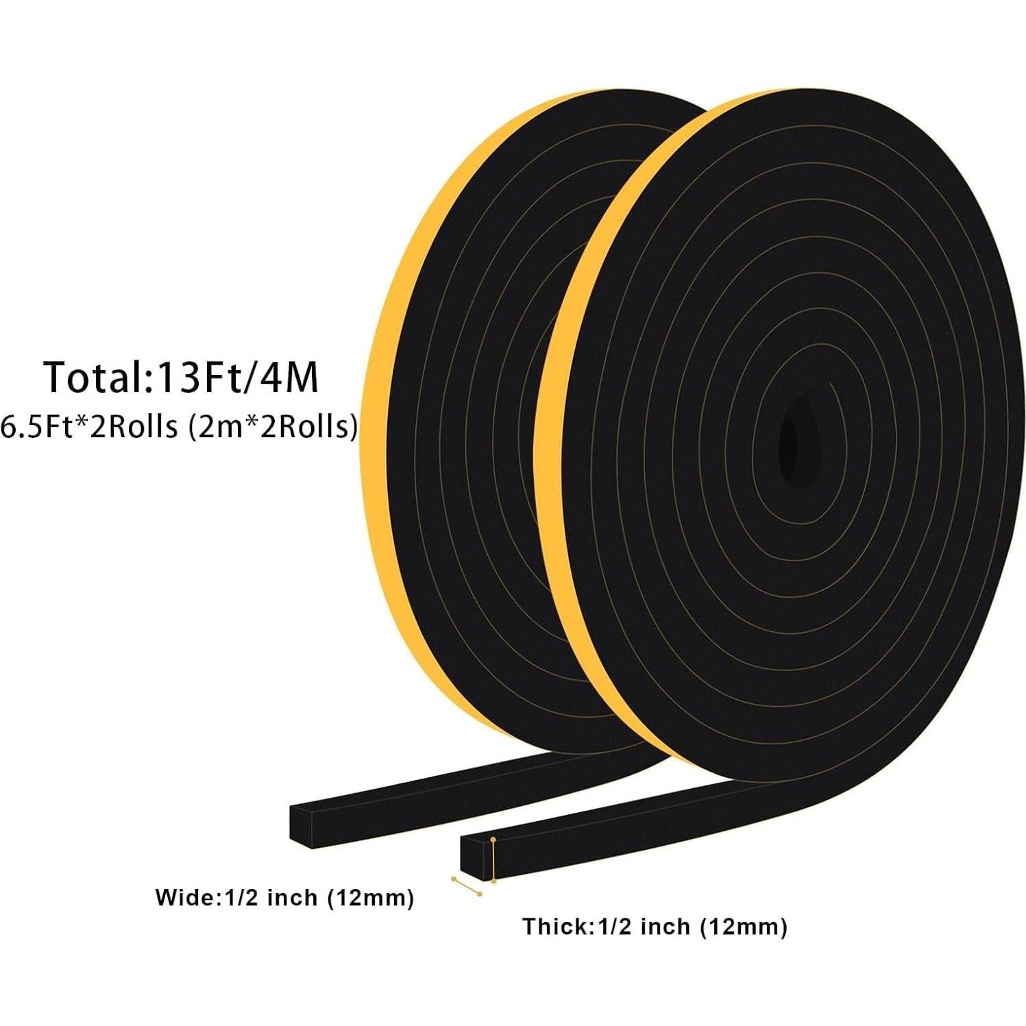 Tira de sellado GUKOY con espuma aislante 1.27 cm x 1.27 cm x 3.96 m