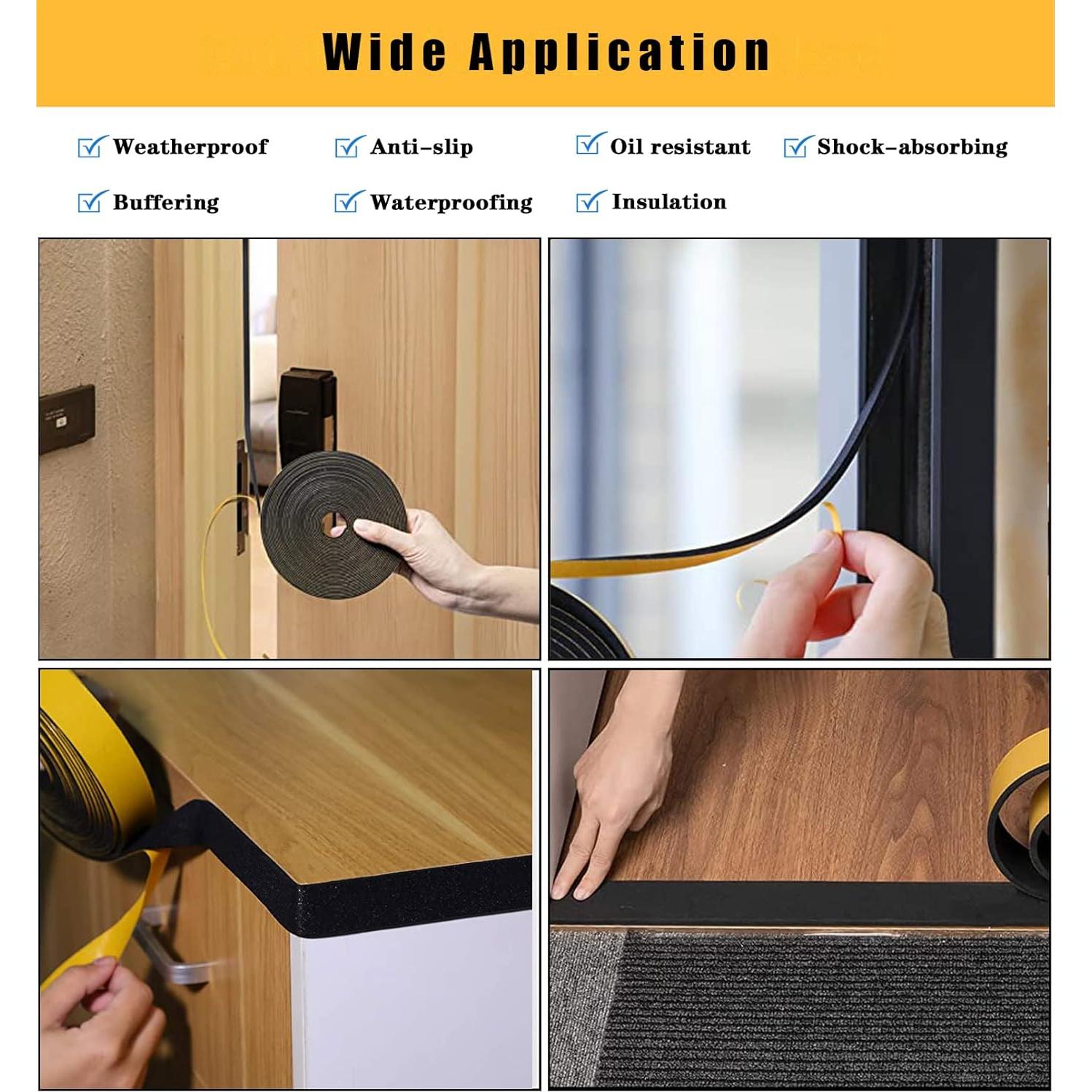 Tira de sellado GUKOY con espuma aislante 1.27 cm x 1.27 cm x 3.96 m