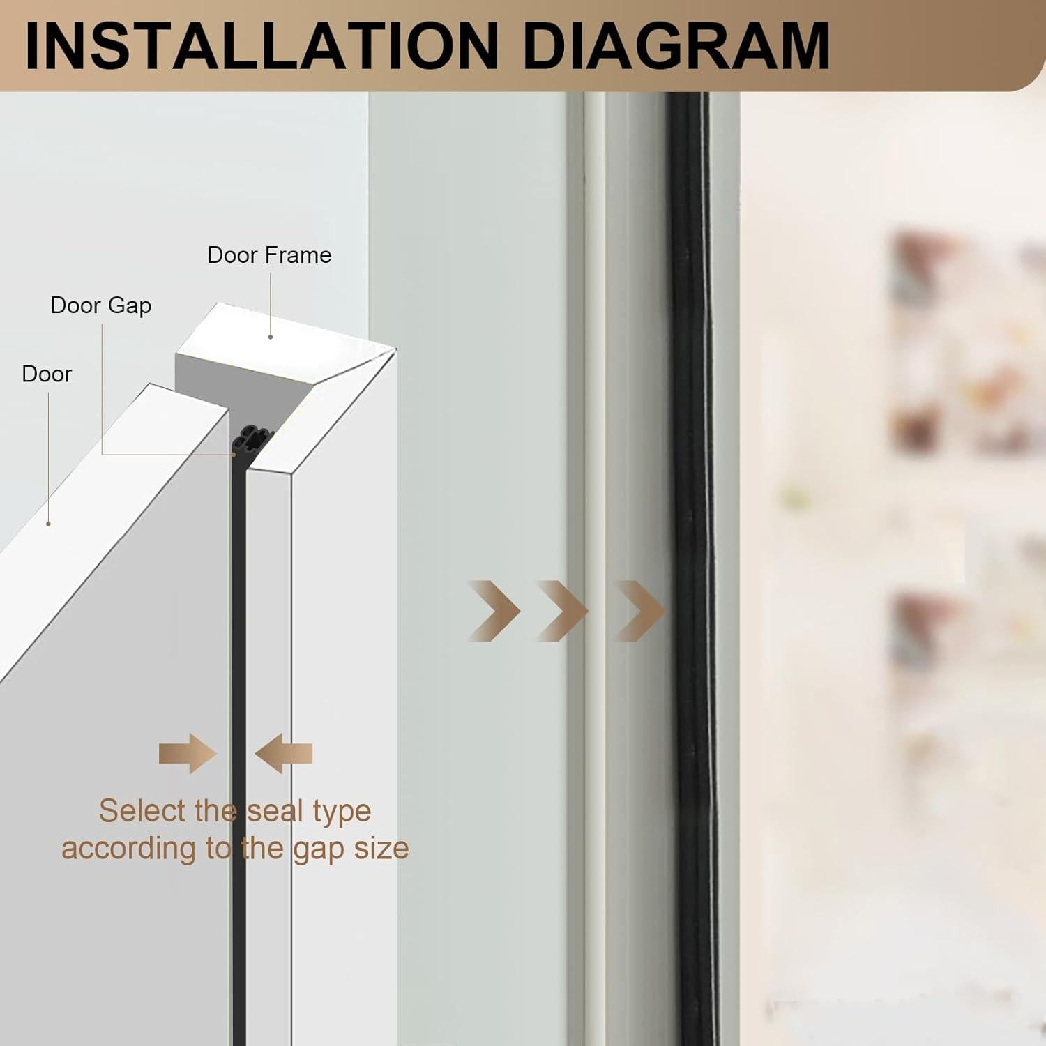 Tira de Sellado Insonorizante BOAOSI 12m Goma Autoadhesiva