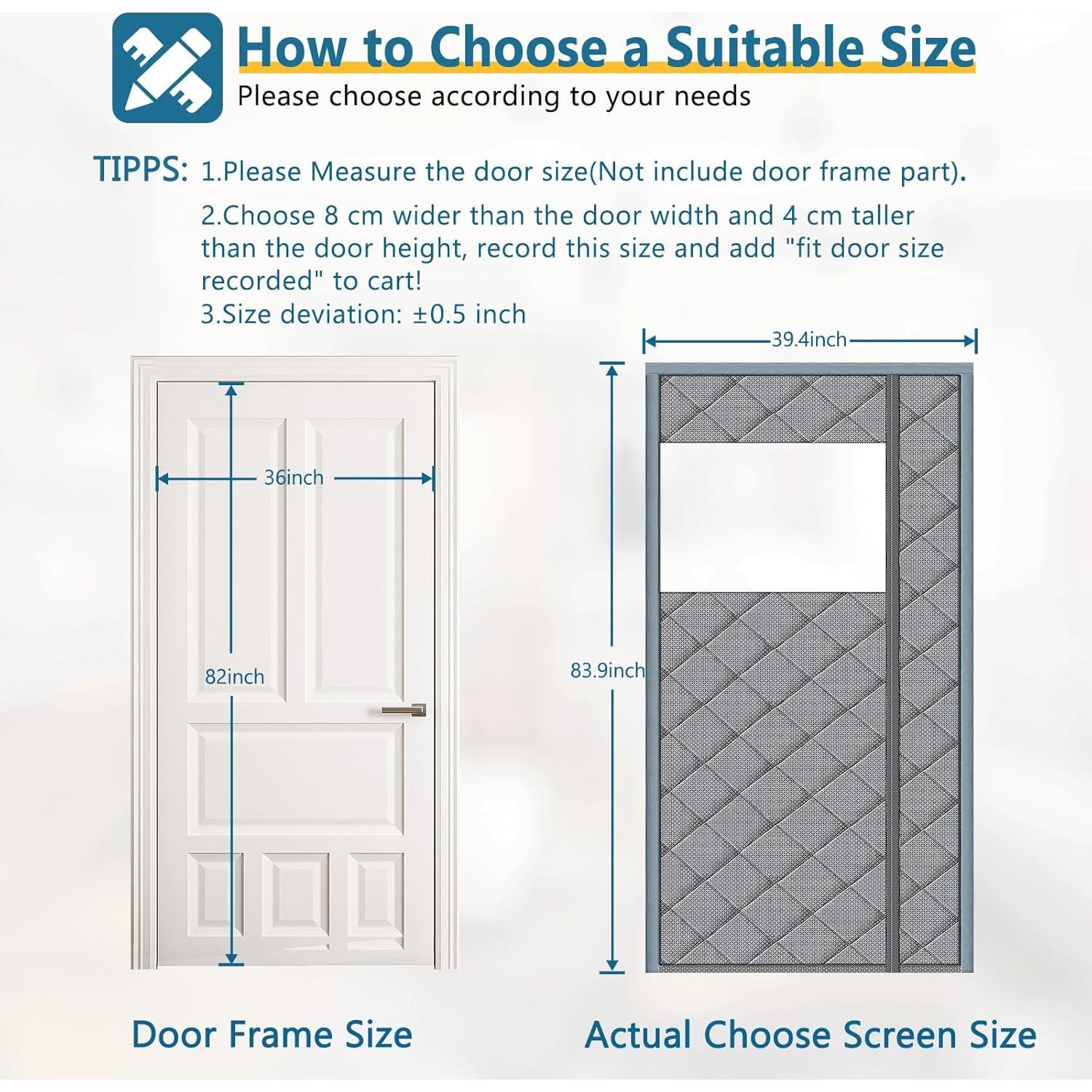 Cortina de Puerta Térmica Aislante Magnética HooTown 91.4x208.3cm