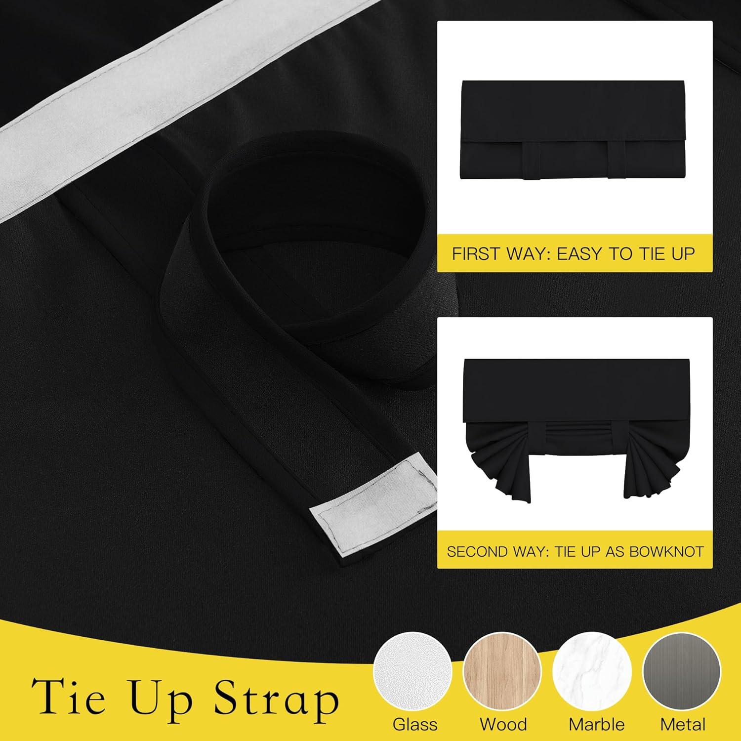 Cortina Opaca NICETOWN 66x183cm Negra Aislante Térmico