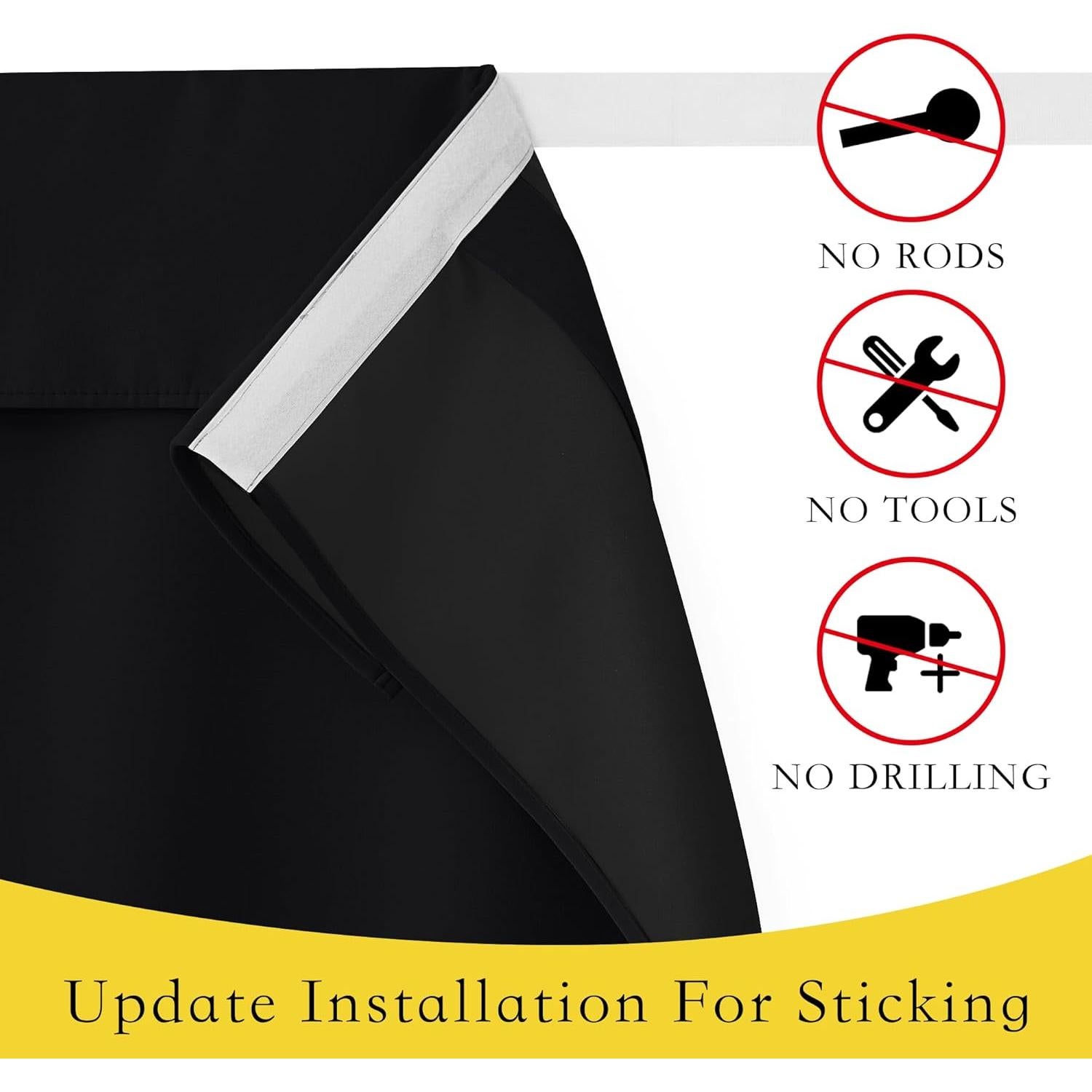 Cortina Opaca NICETOWN 66x183cm Negra Aislante Térmico