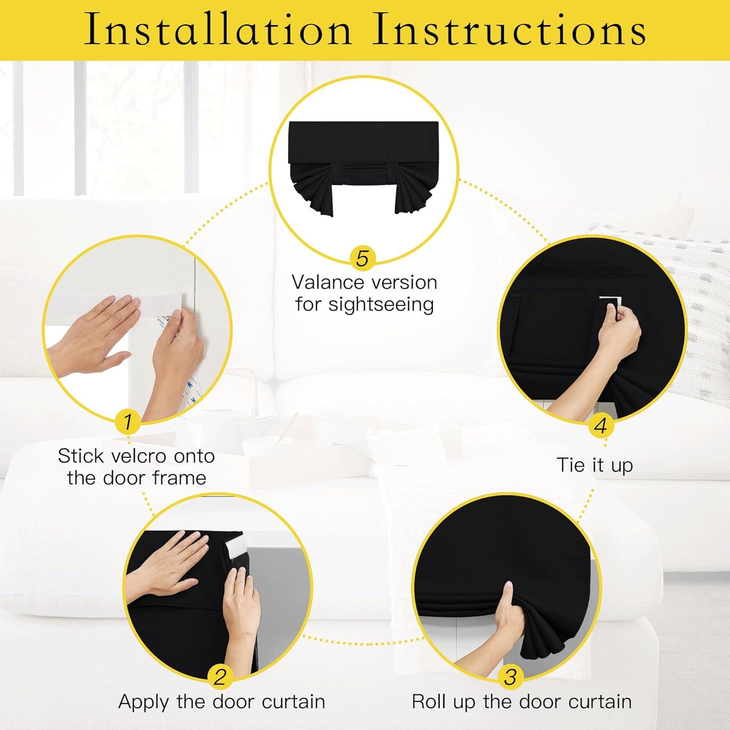 Cortina Opaca NICETOWN 66x183cm Negra Aislante Térmico