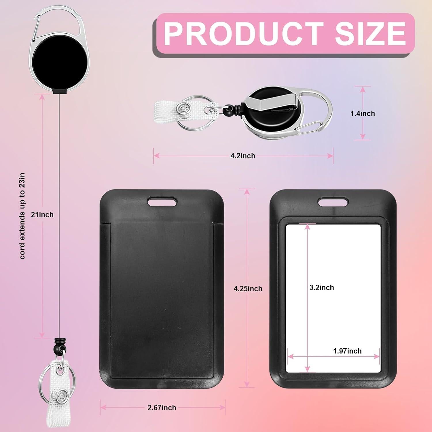 Paquete de 3 Sujetadores de Insignias ZHEMEILU Retráctiles