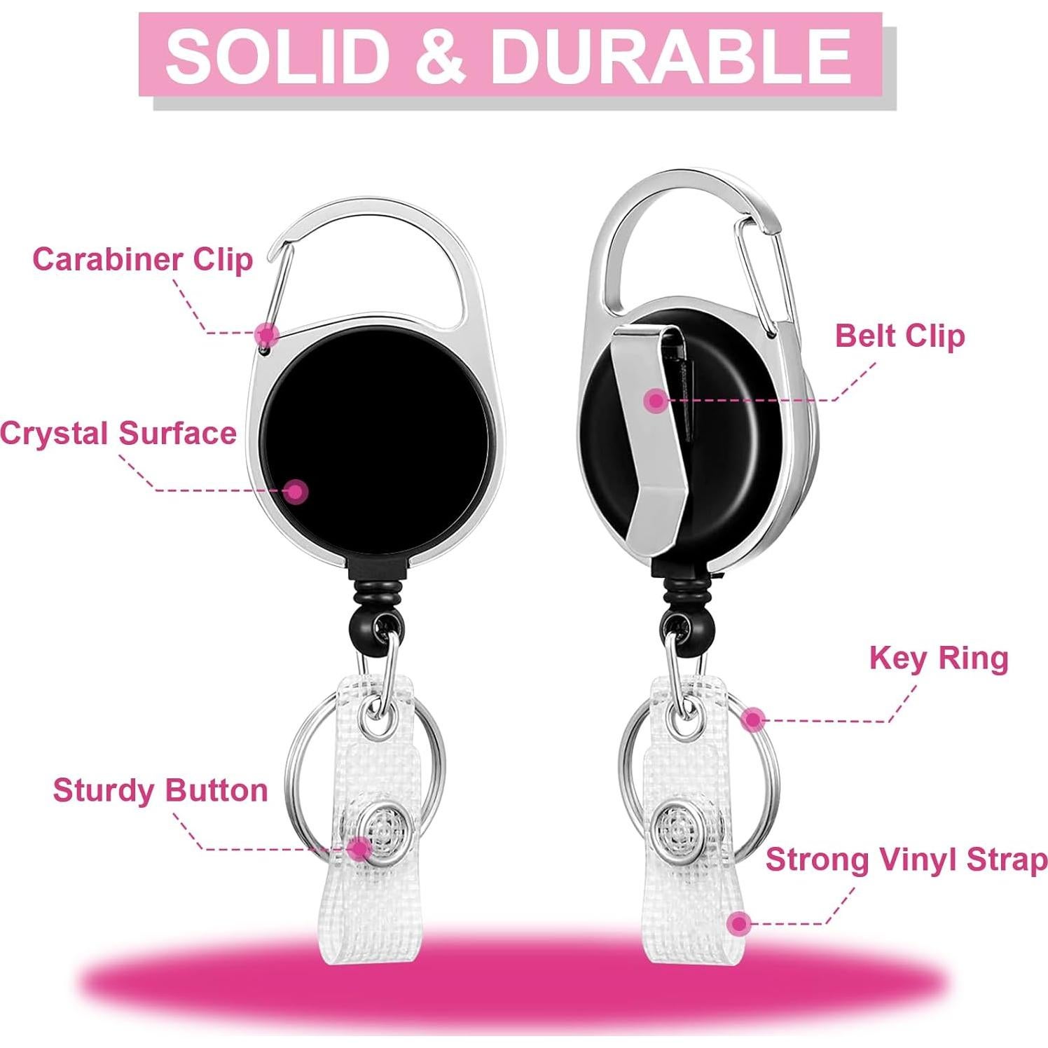 Paquete de 3 Sujetadores de Insignias ZHEMEILU Retráctiles