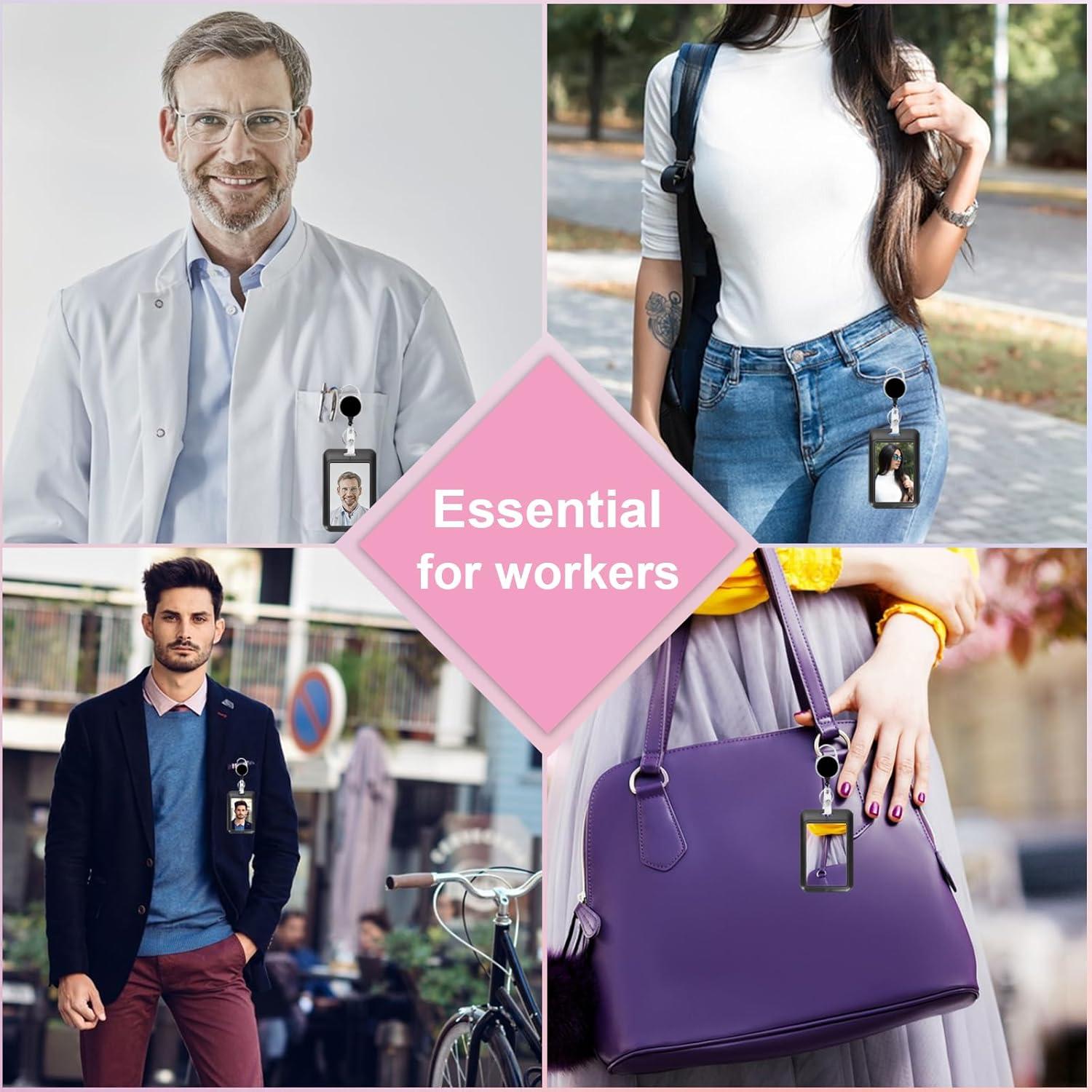 Paquete de 3 Sujetadores de Insignias ZHEMEILU Retráctiles