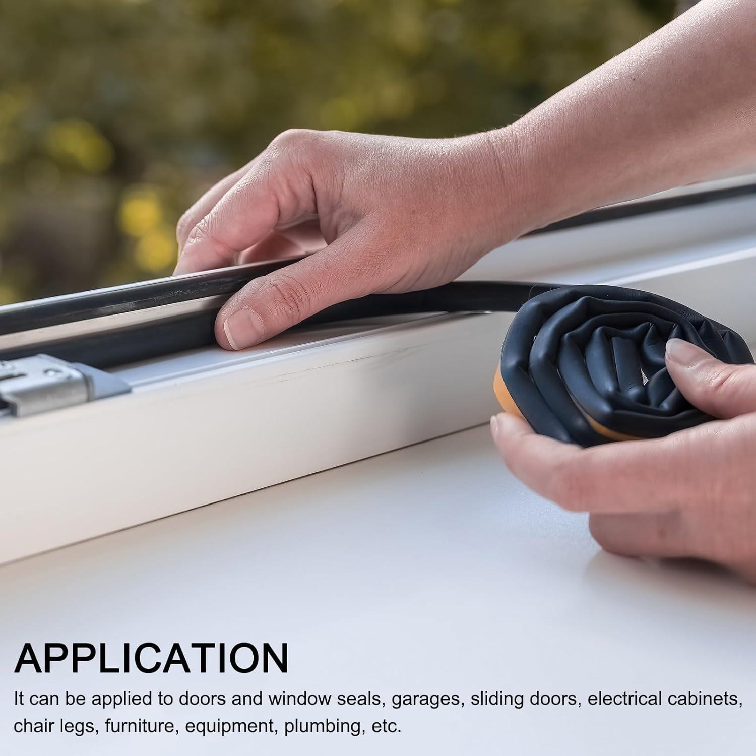 Cinta de Sellado Adhesiva uxcell EPDM 1.59cm x 0.32cm x 4m