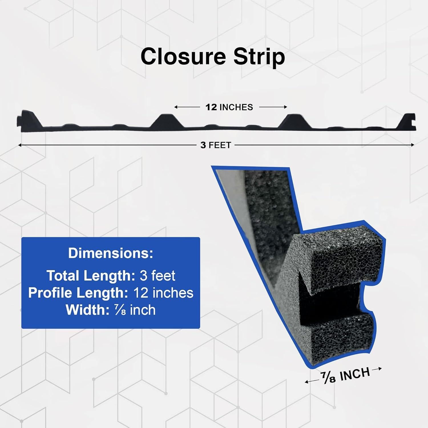 Tiras de Cierre de Espuma Duco R Panel 20 Unidades 0.91 m