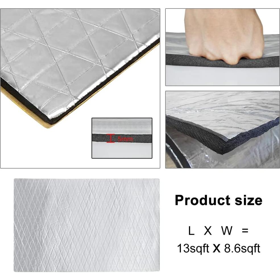 GOSCHE Mat de Aislamiento Acústico 5mm 16ft² 15 Piezas